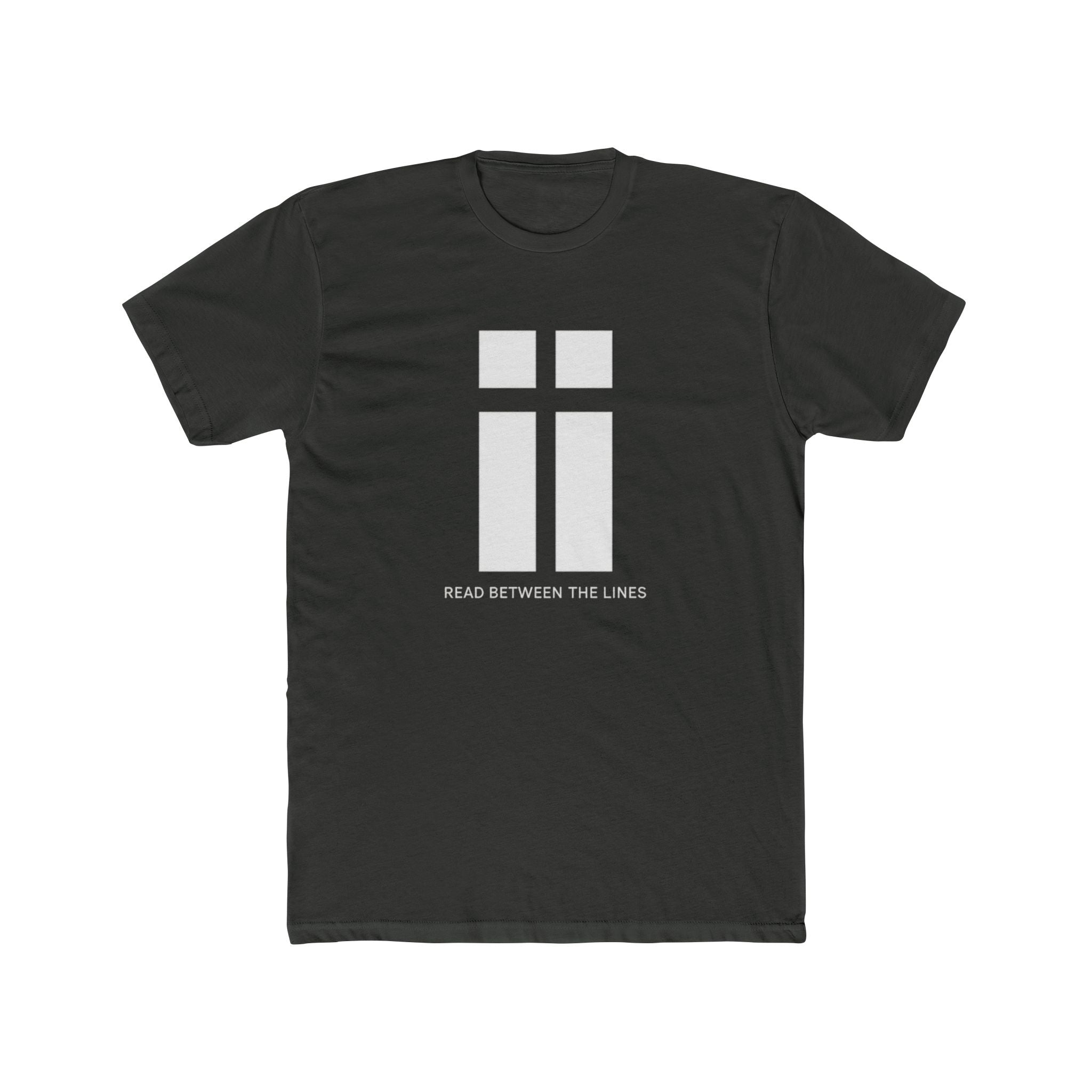 Read Between the Lines graphic Tee | Minimalist Cross Design