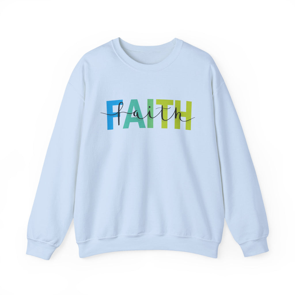 Faith Colorblock Crewneck Sweatshirt — Inspirational Christian Pullover