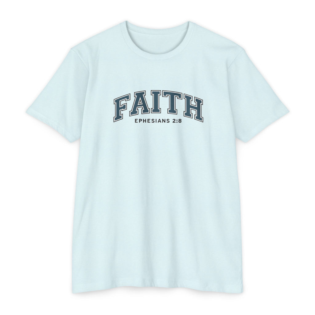 Womens Faith Graphic T-Shirt — Ephesians 2:8 Christian Tee