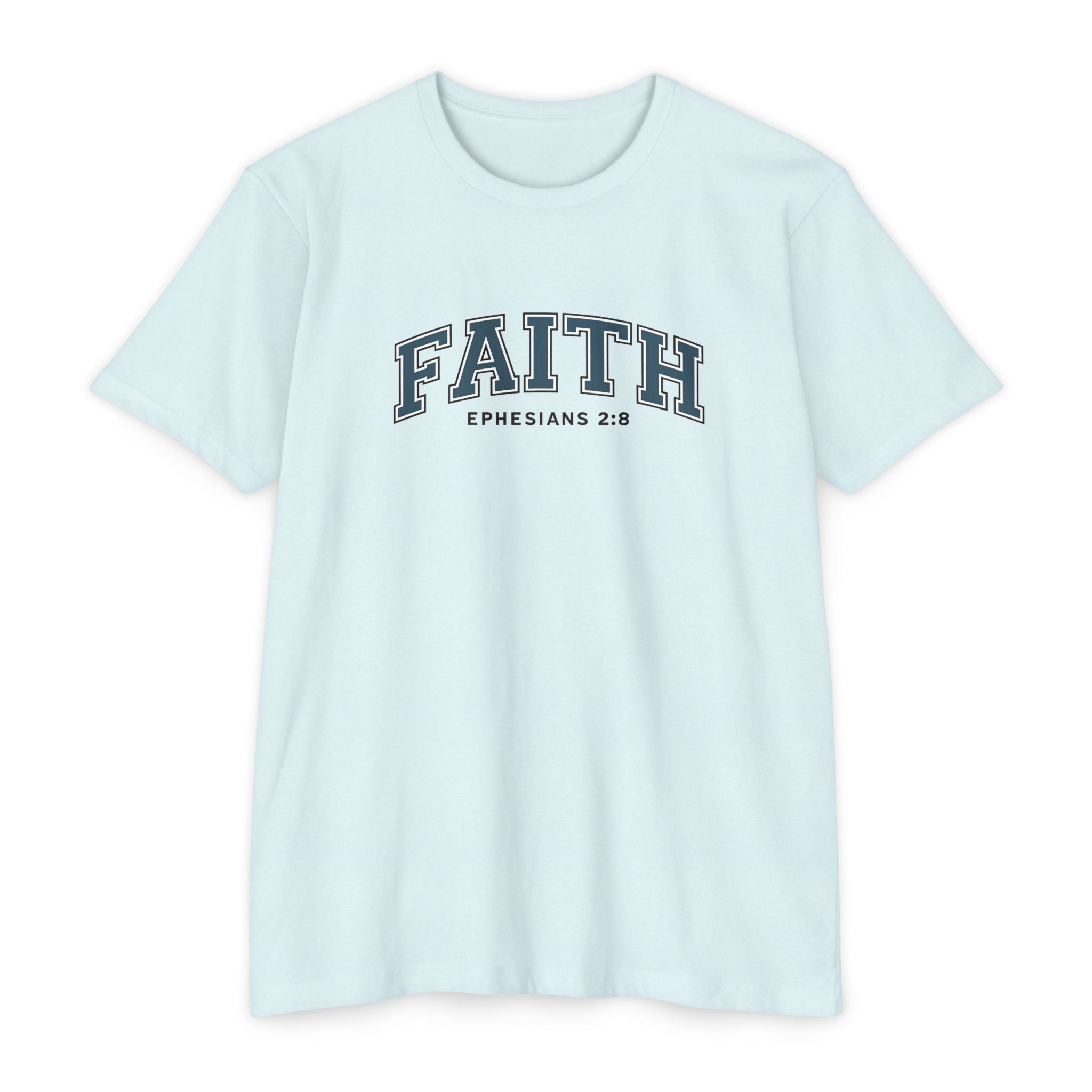 Womens Faith Graphic T-Shirt — Ephesians 2:8 Christian Tee