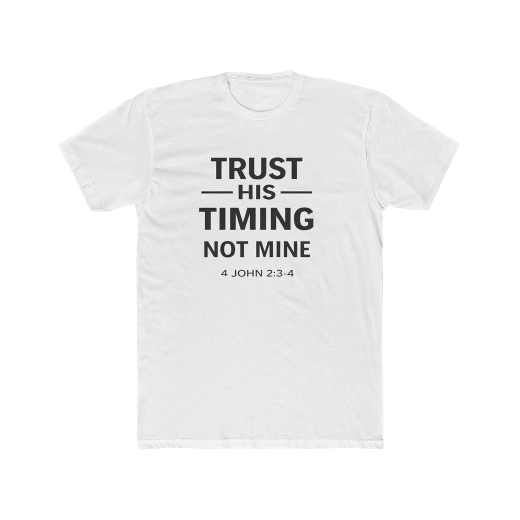 Mens "Trust His Timing Not Mine" Christian T‑Shirt