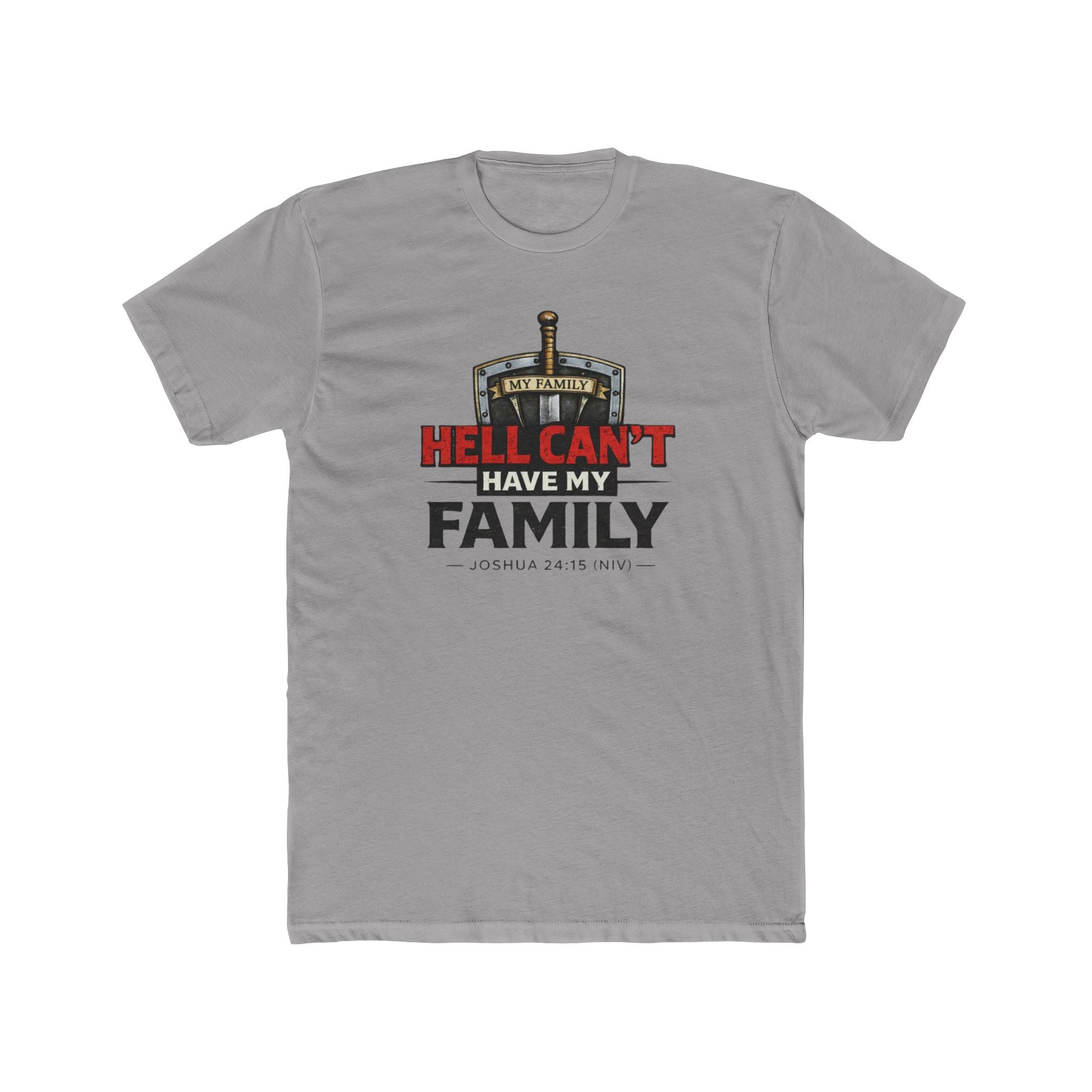 "Hell Can't Have My Family" Crew Tee — Christian Family Protection T-Shirt