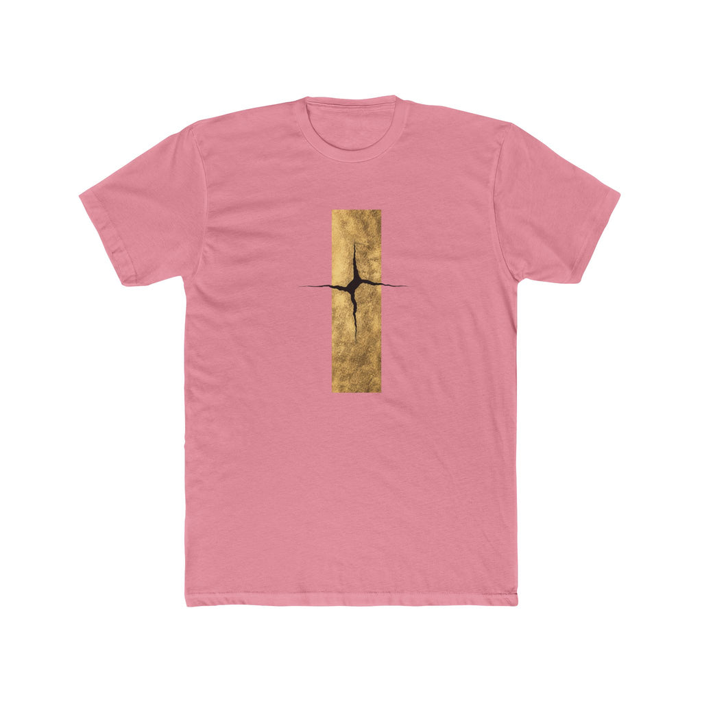 Cracked Gold Bar Tee | Minimal Abstract Vertical Design