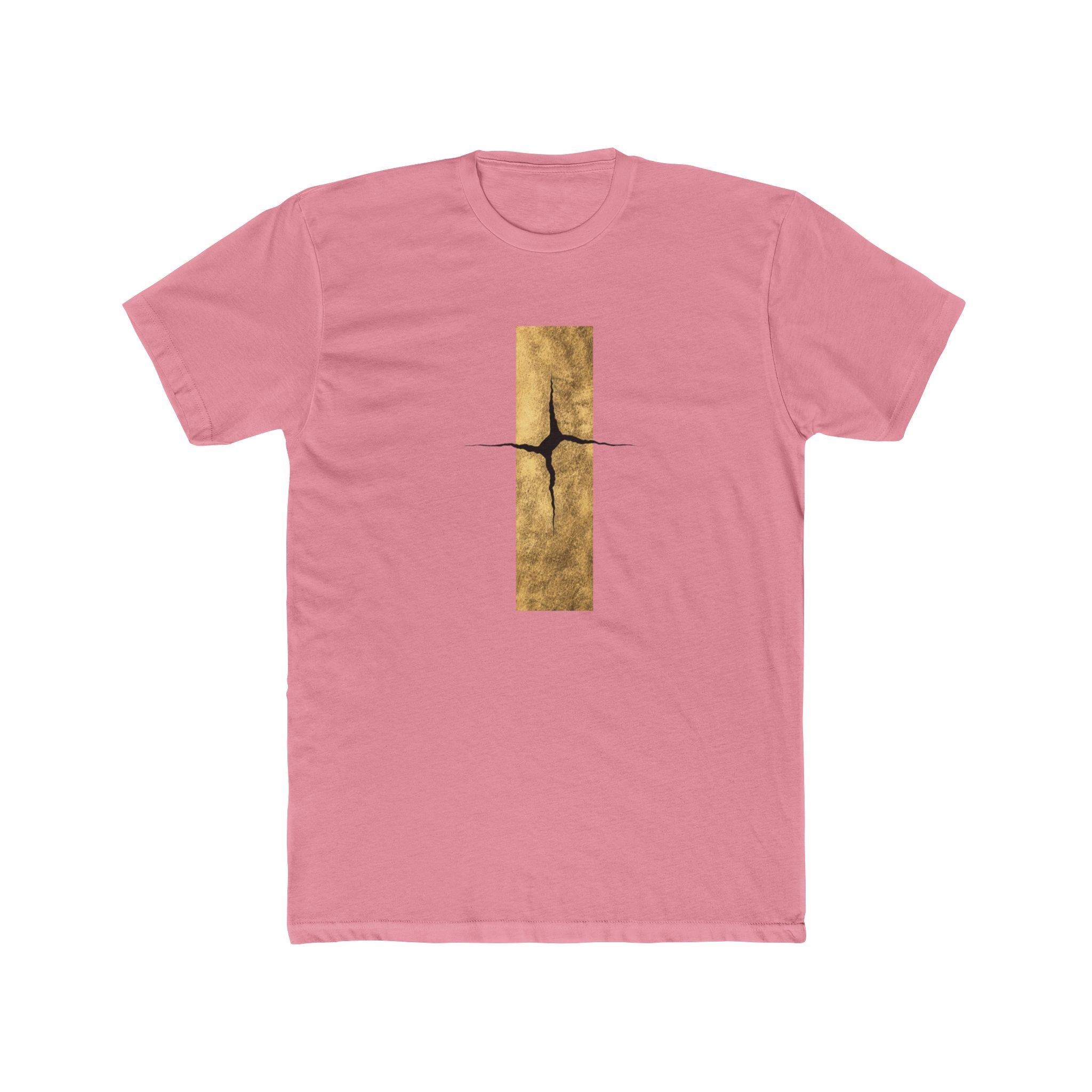 Cracked Gold Bar Tee | Minimal Abstract Vertical Design