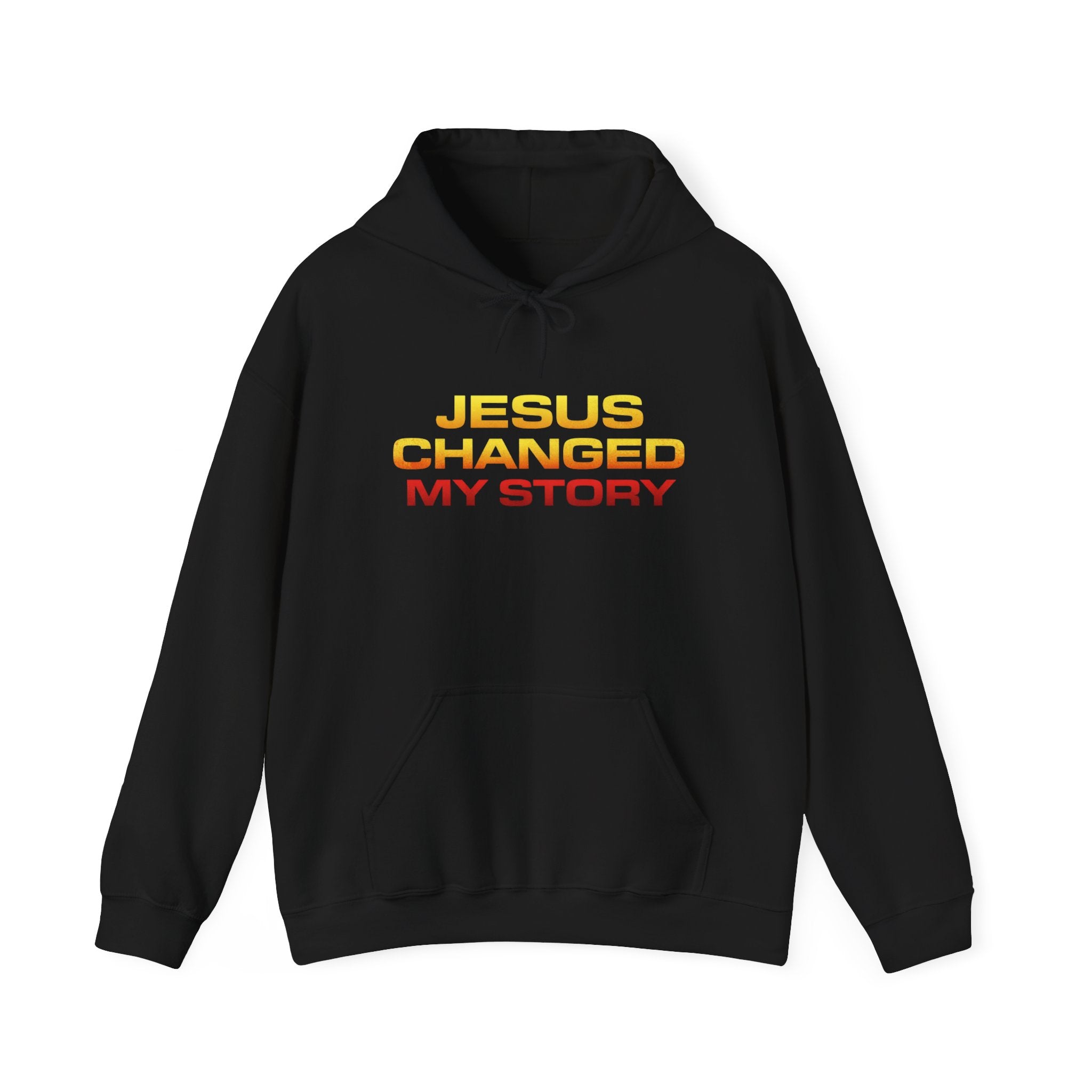 Mens Jesus Changed My Story Hoodie — Christian Faith Inspirational Pullover