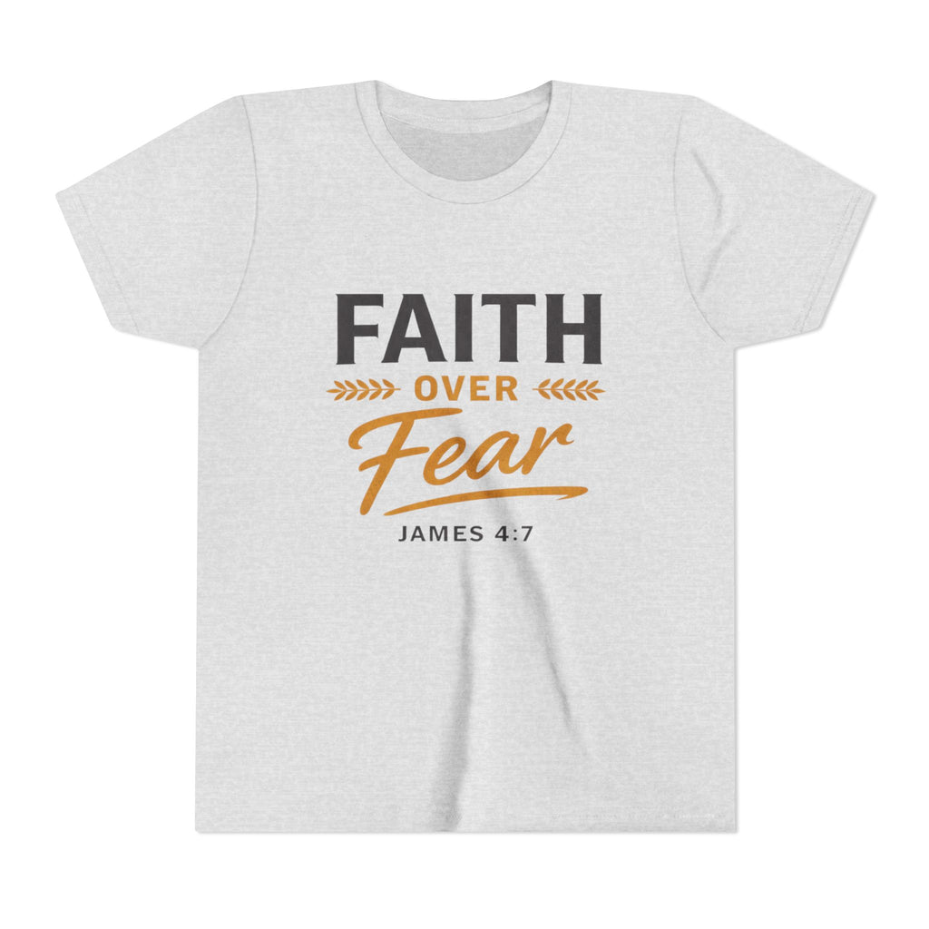 Faith Over Fear Youth Tee | James 4:7 Christian Kids Shirt