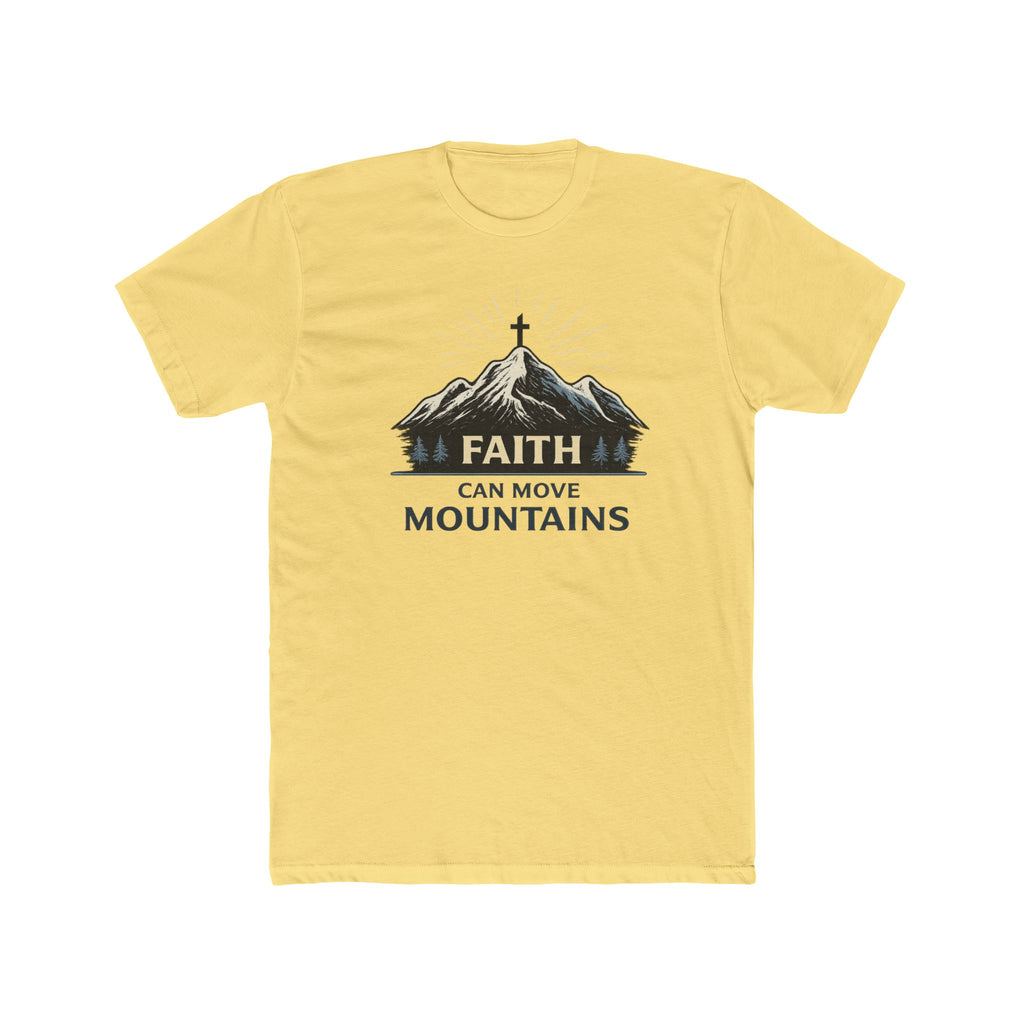 Faith Can Move Mountains T-Shirt | Christian Mountain Cross Tee