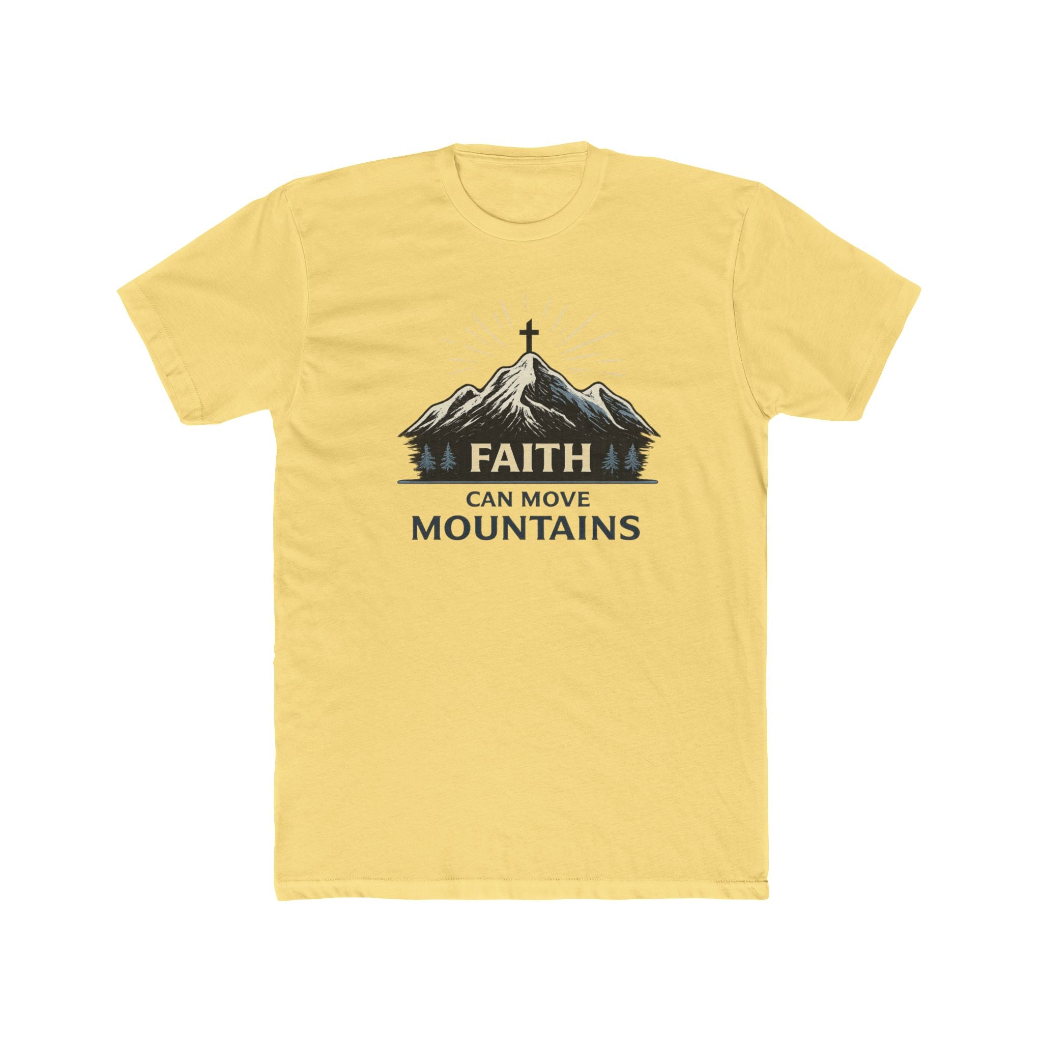 Faith Can Move Mountains T-Shirt | Christian Mountain Cross Tee
