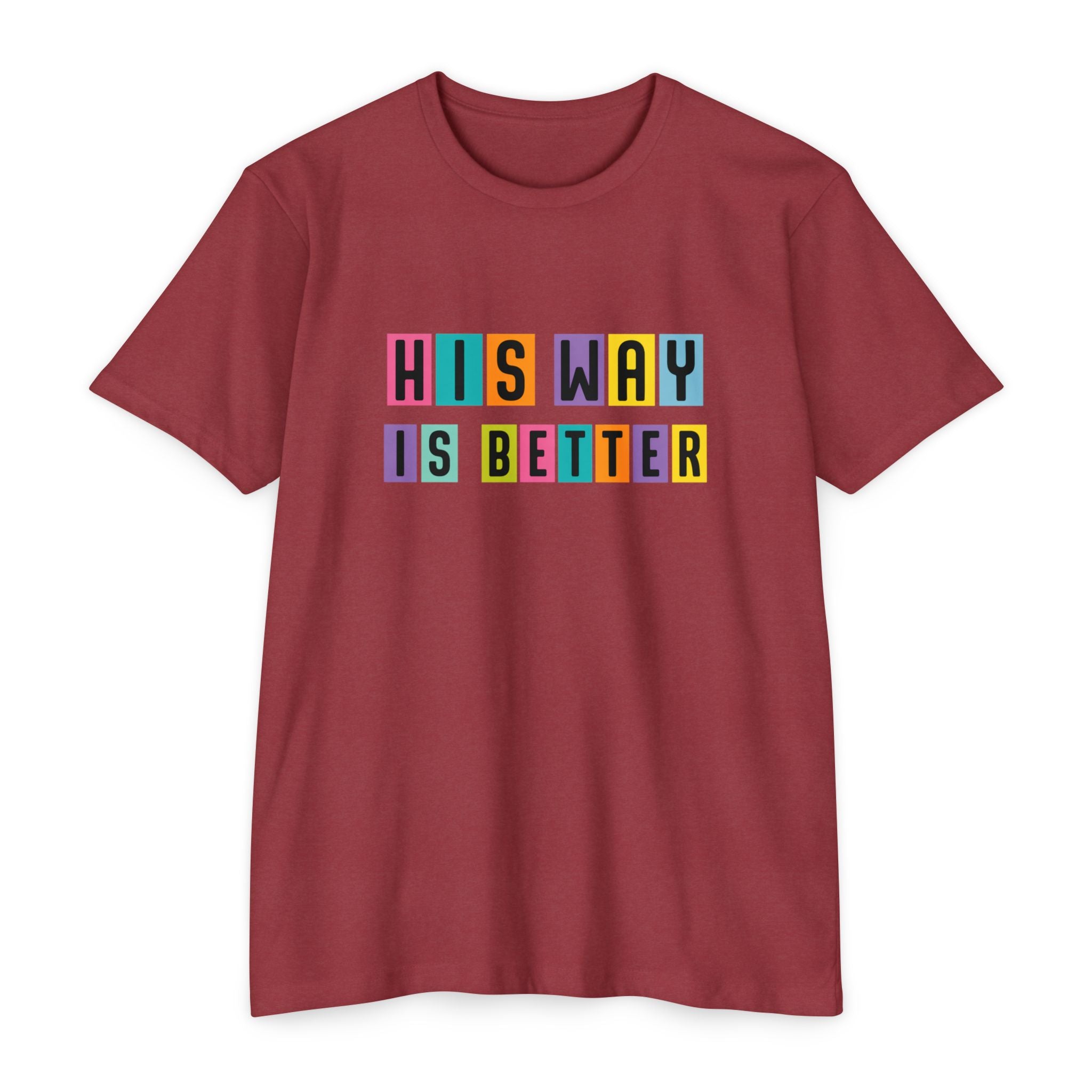 Womens His Way Is Better T-Shirt — Color Block Retro Typography Tee