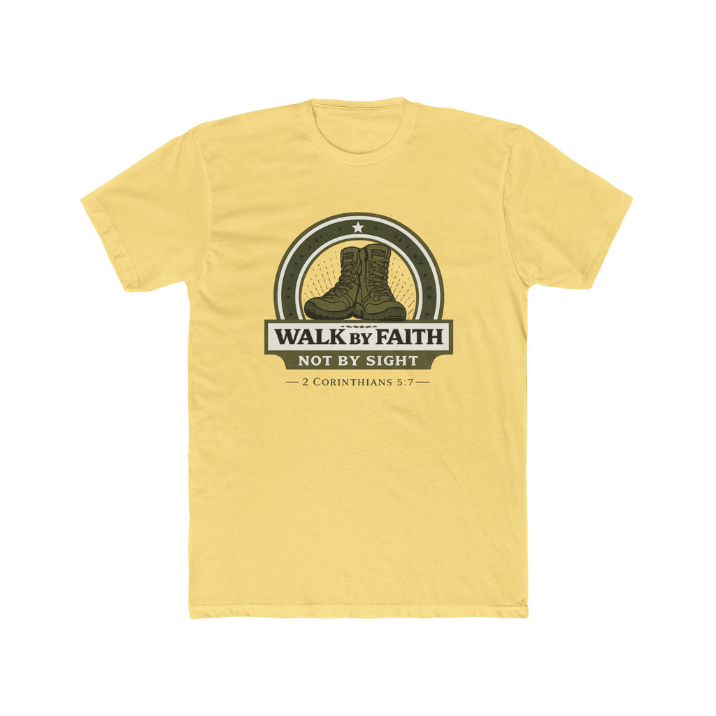Walk By Faith boots graphic Tee | Christian scripture apparel, 2 Corinthians quote