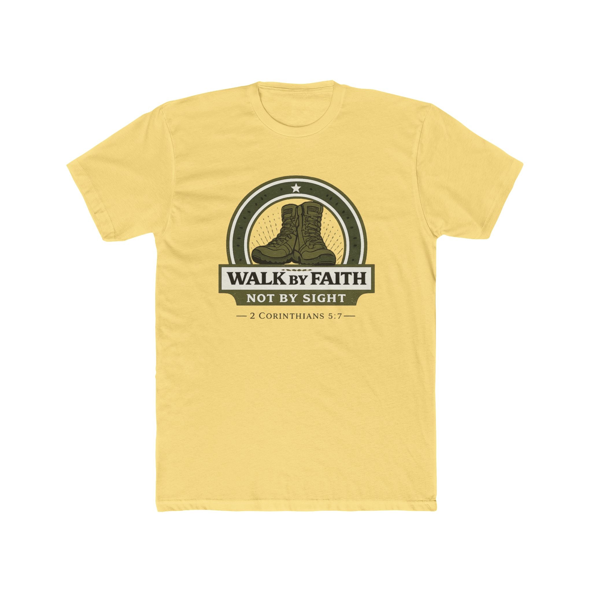 Walk By Faith boots graphic Tee | Christian scripture apparel, 2 Corinthians quote