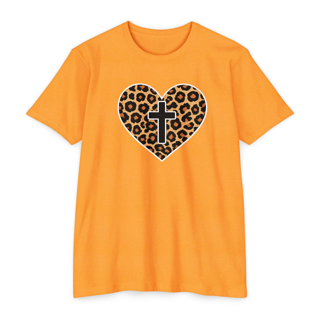 Womens  Heart with Cross T-shirt | Christian Faith