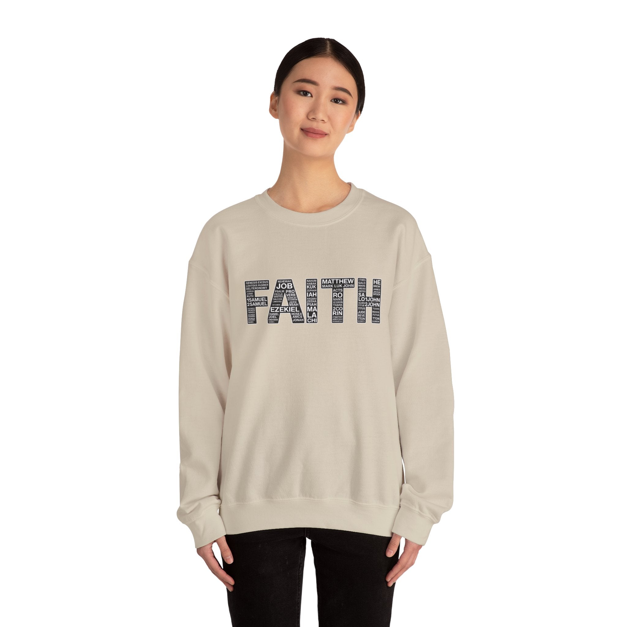Womens Faith Graphic Sweatshirt  Inspirational Faith Crewneck