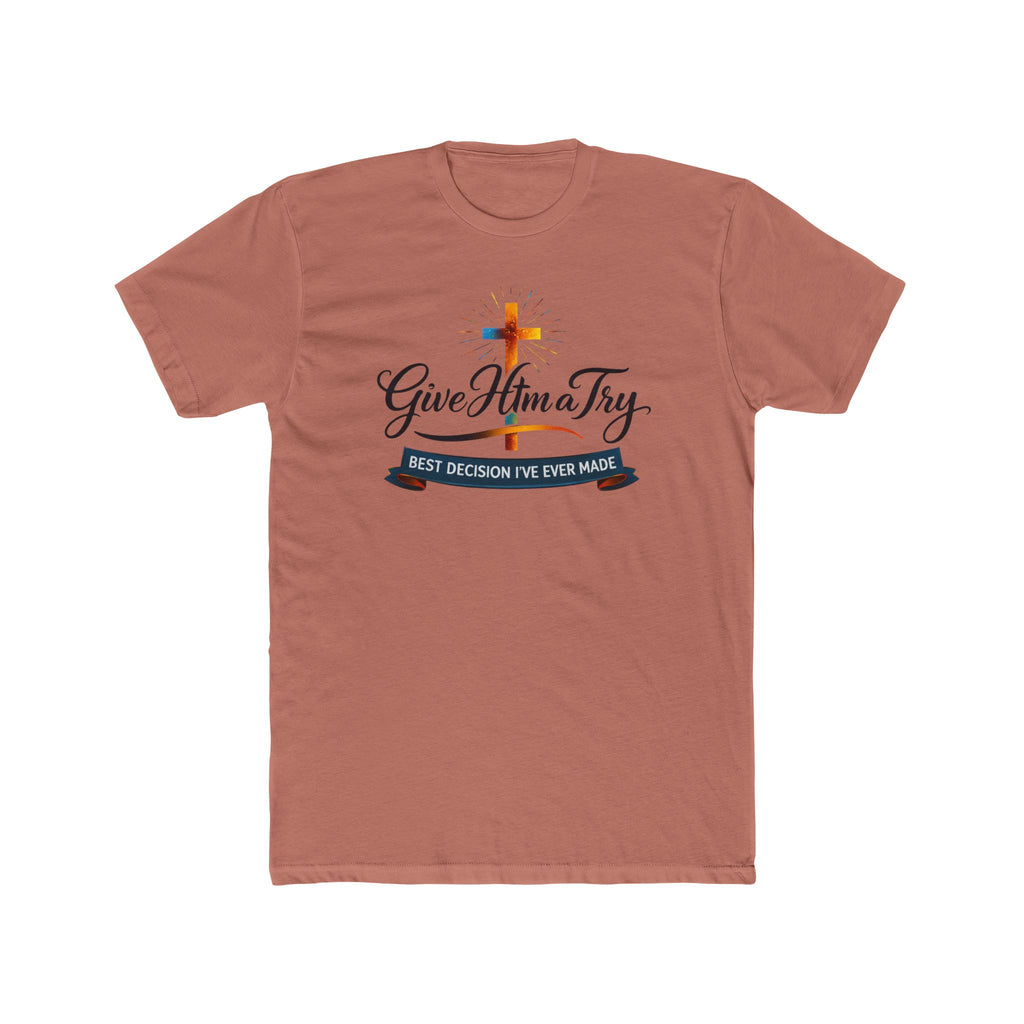 Give Him a Try cross design Tee | Christian faith shirt