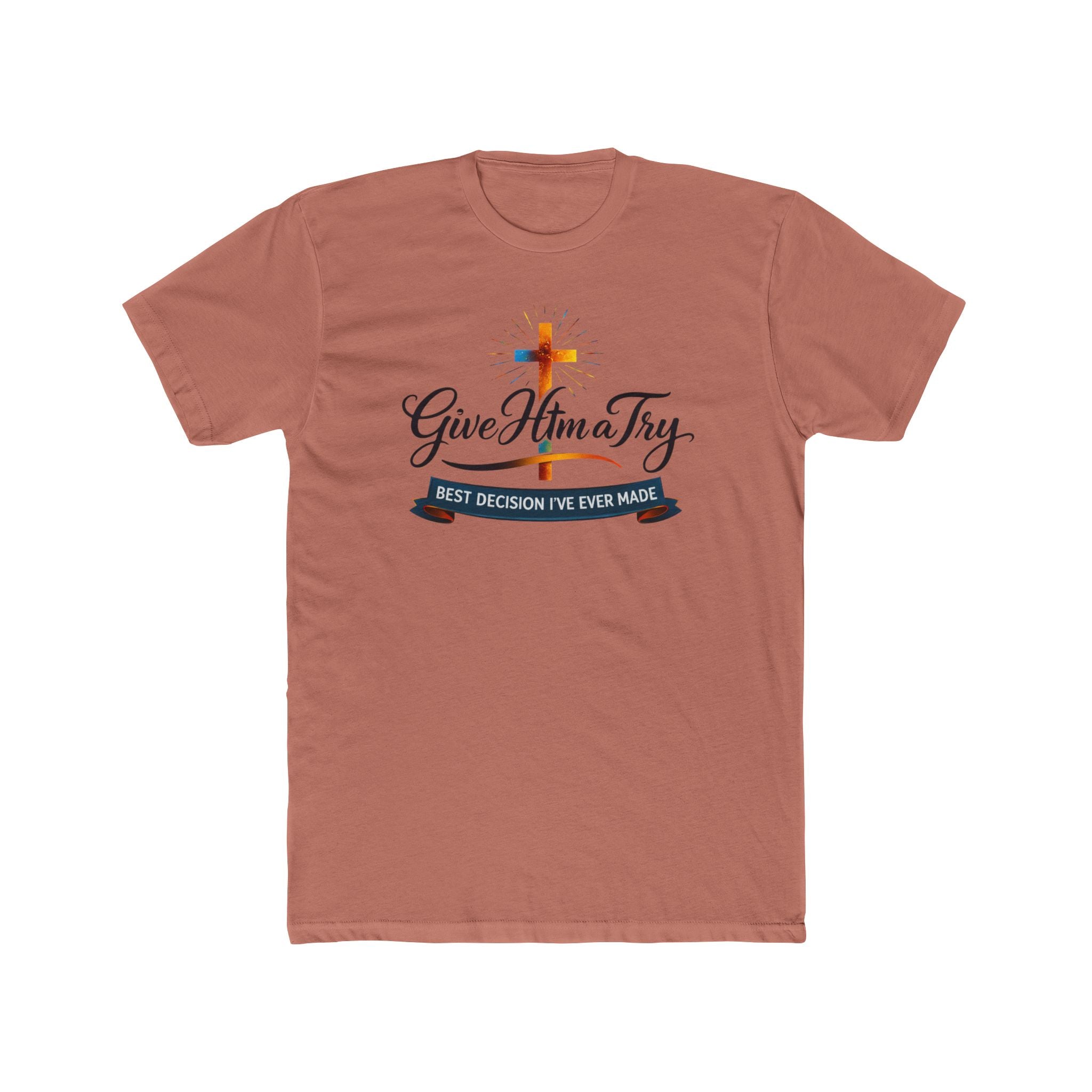 Give Him a Try cross design Tee | Christian faith shirt