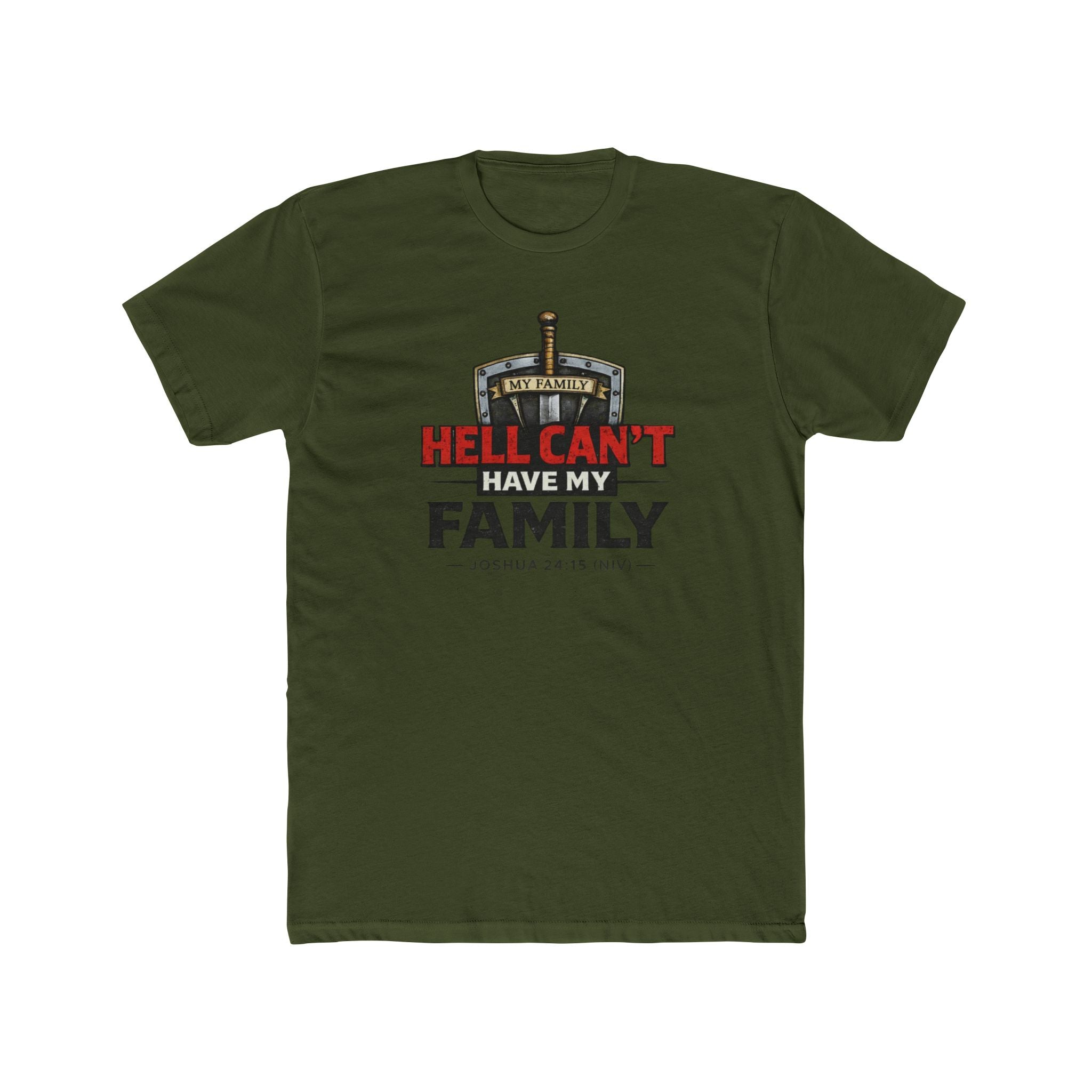 "Hell Can't Have My Family" Crew Tee — Christian Family Protection T-Shirt