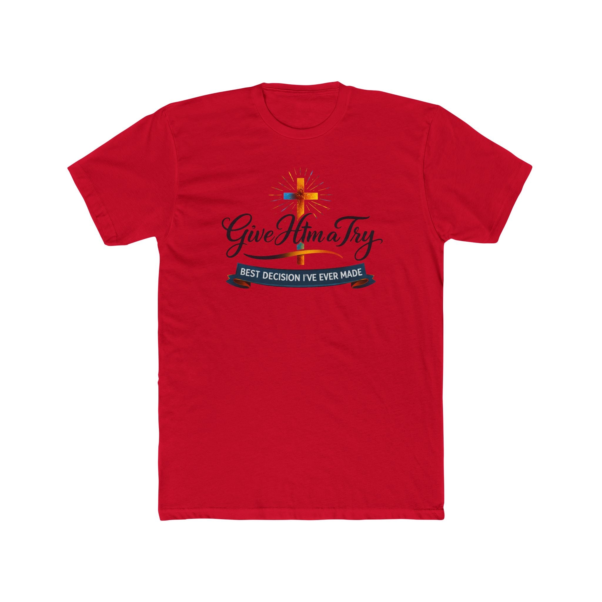 Give Him a Try cross design Tee | Christian faith shirt