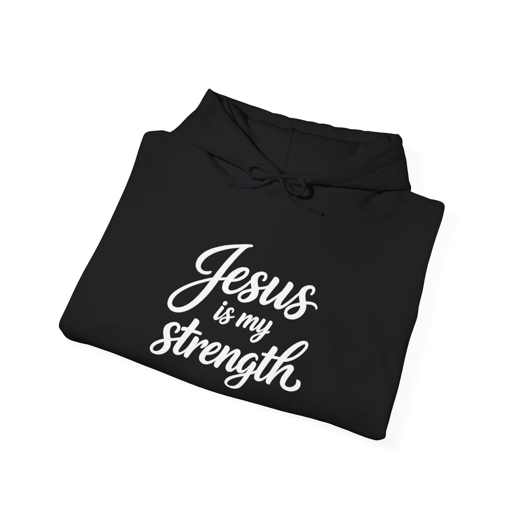 Womens "Jesus is My Strength" Heavy Blend™ Hooded Sweatshirt