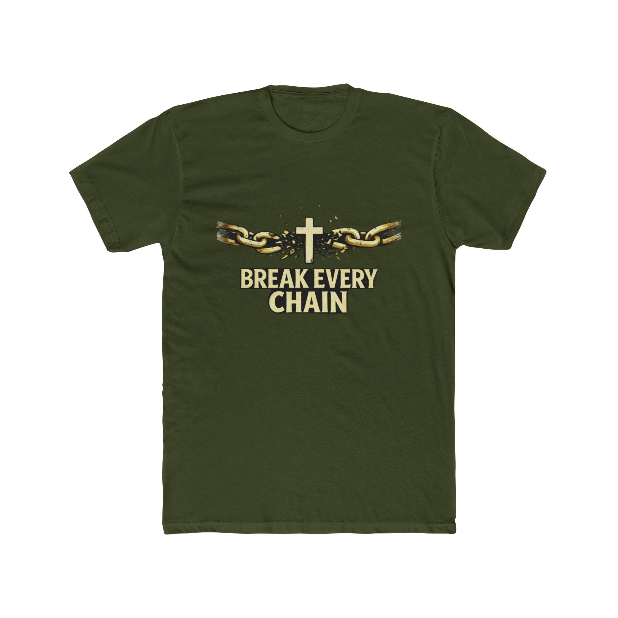 Break Every Chain T-Shirt | Cross with Broken Chains, Christian Faith Tee