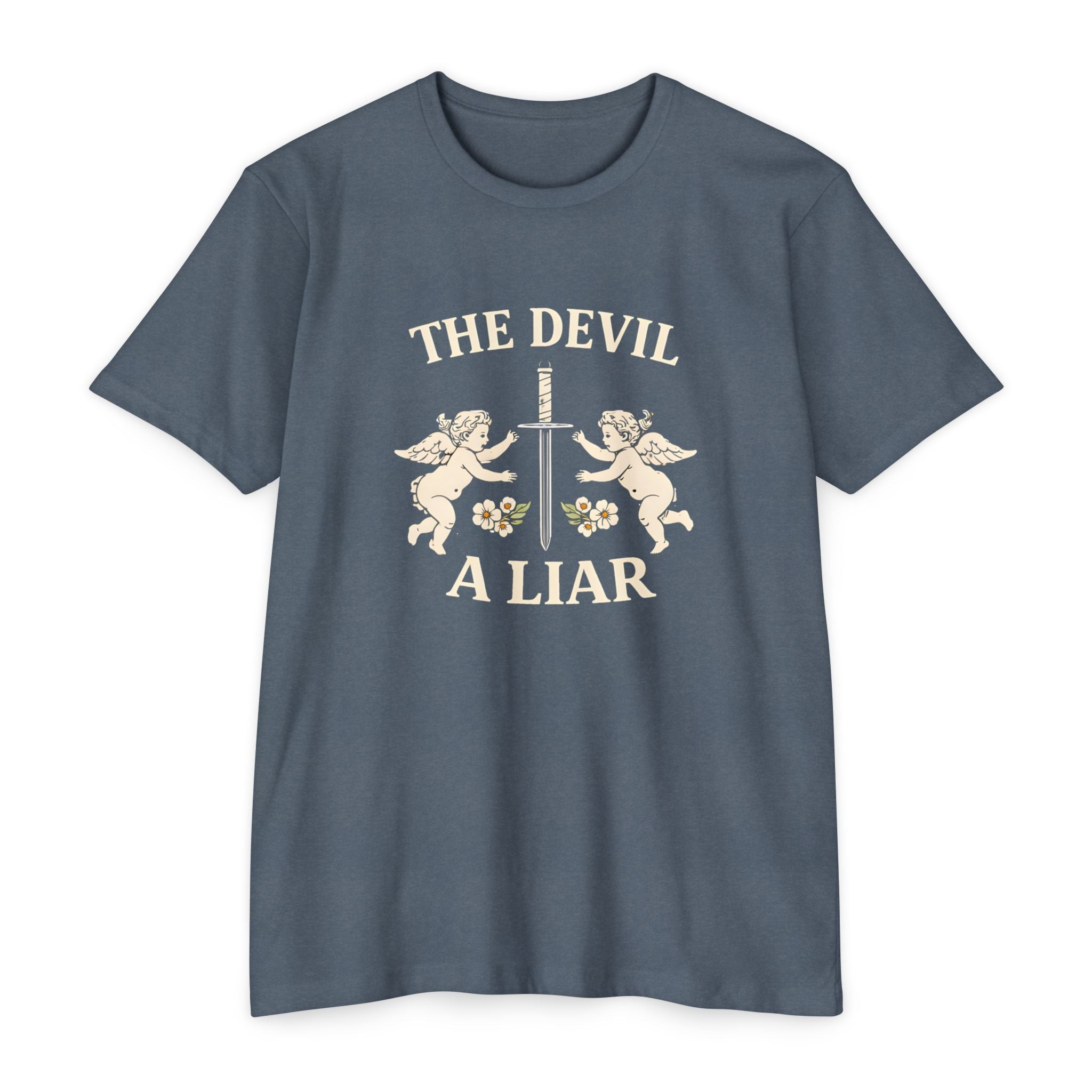The Devil A Liar T-Shirt — Vintage Angel Sword Graphic Tee