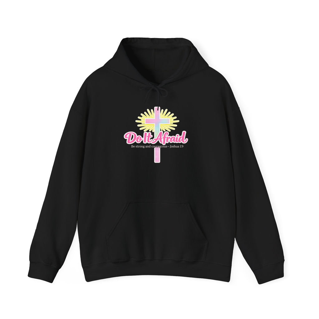 Women's Do It Afraid Cross Hoodie — Inspirational Christian Faith Hoodie