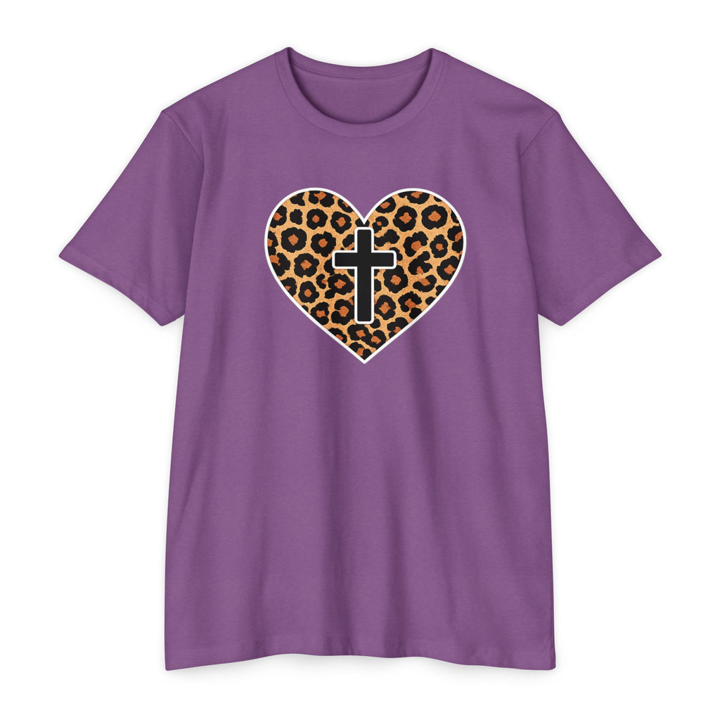 Womens  Heart with Cross T-shirt | Christian Faith