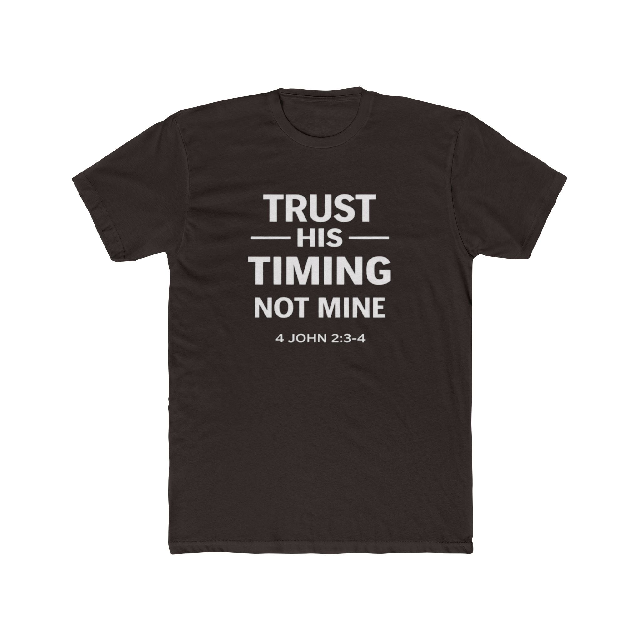 Mens "Trust His Timing Not Mine" Christian T‑Shirt