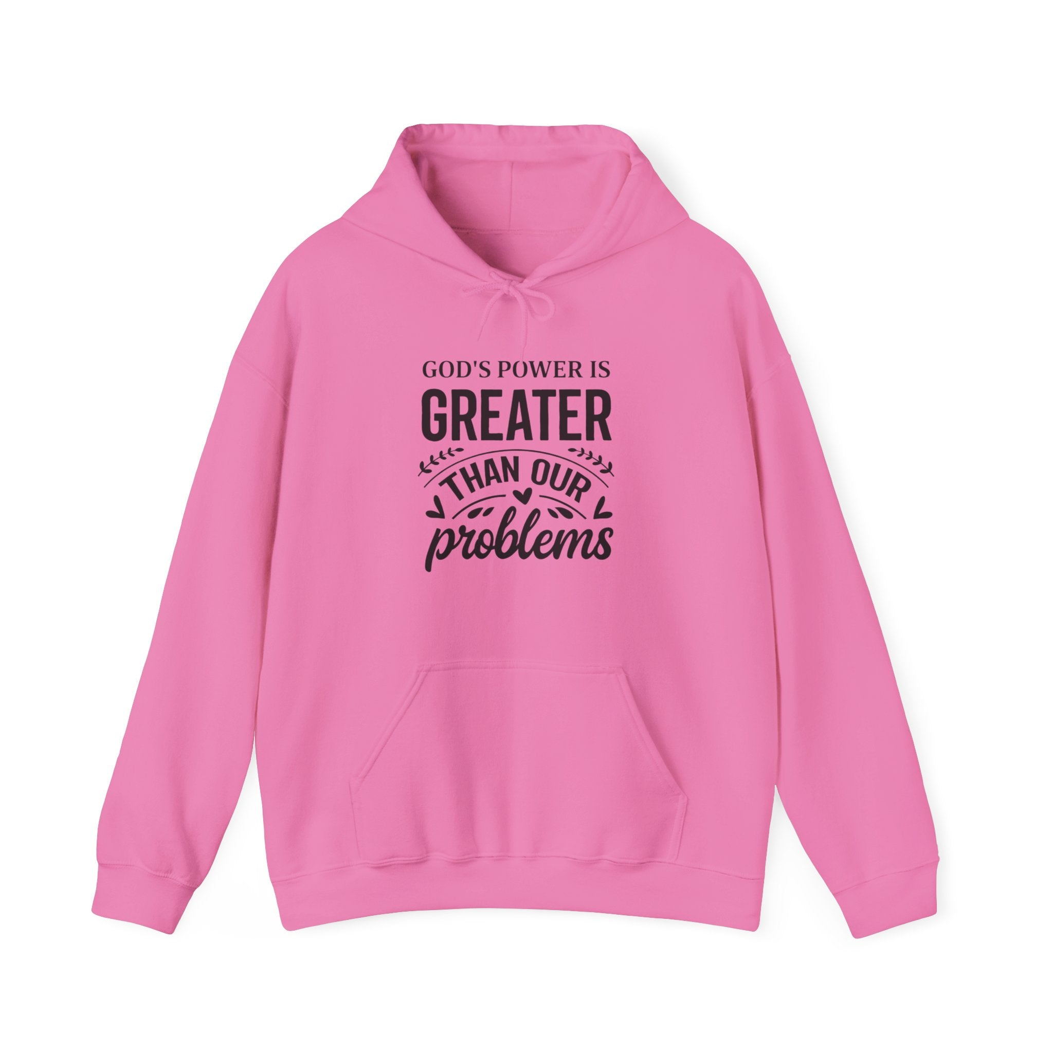 Womens God's Power Is Greater Hoodie — Inspirational Christian Faith Sweatshirt