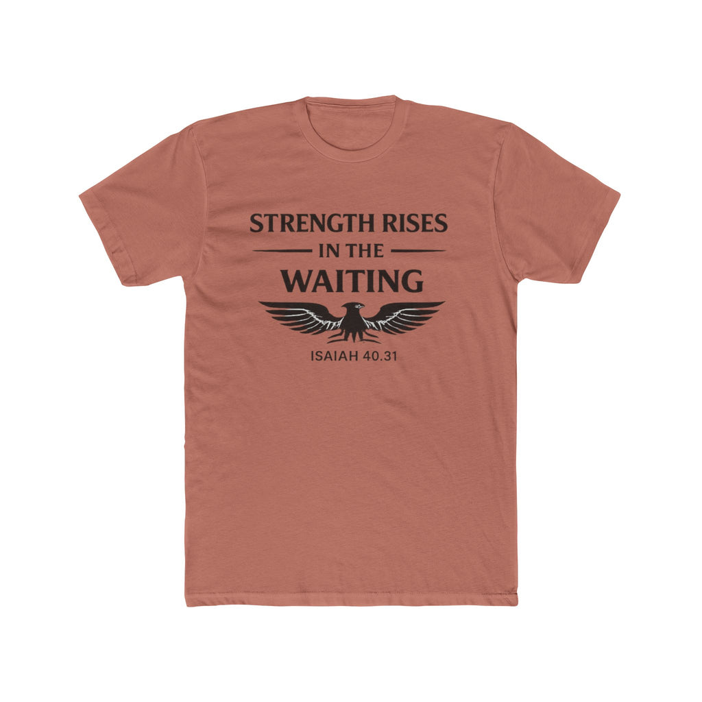 Strength Rises In The Waiting T-Shirt | Eagle Shield Graphic