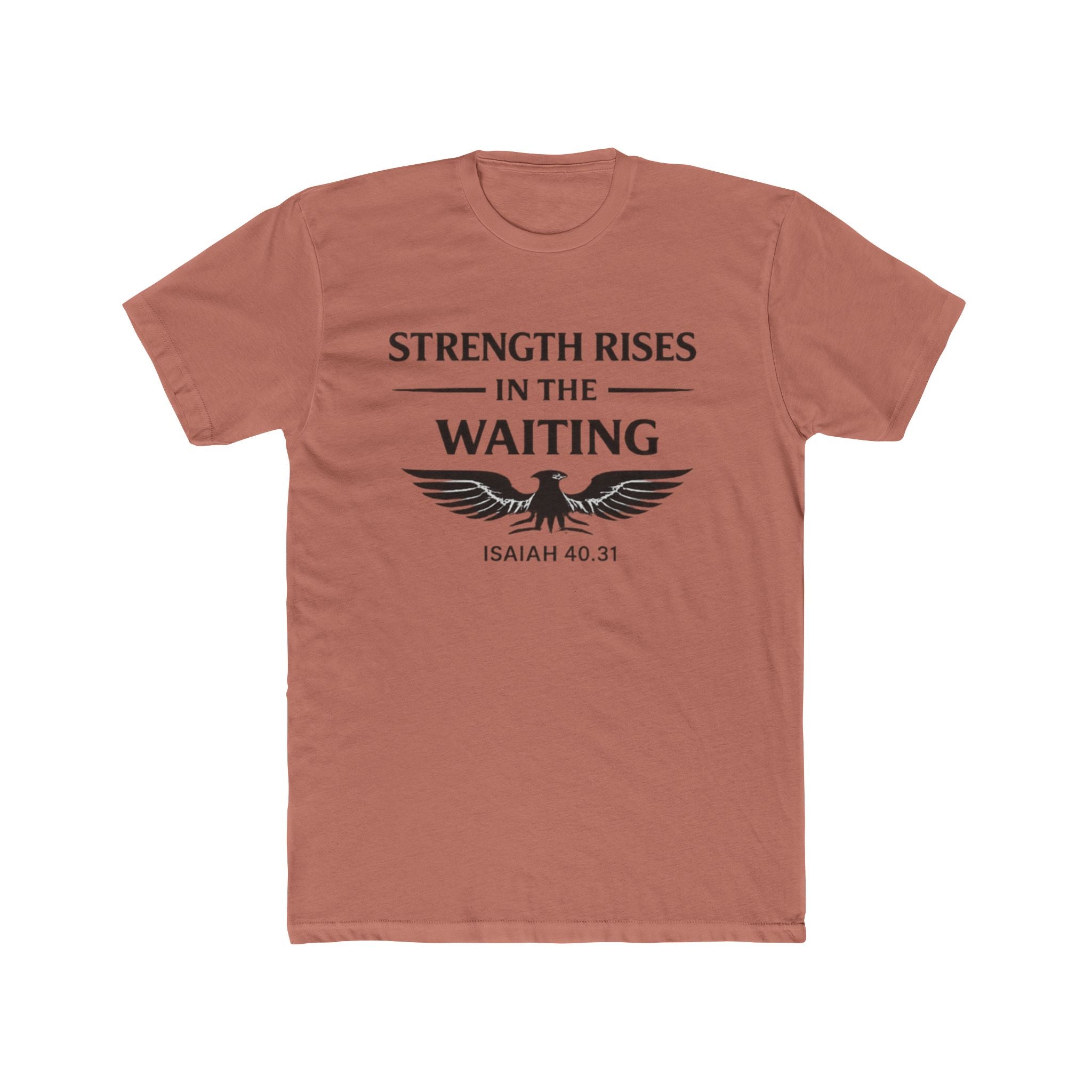 Strength Rises In The Waiting T-Shirt | Eagle Shield Graphic