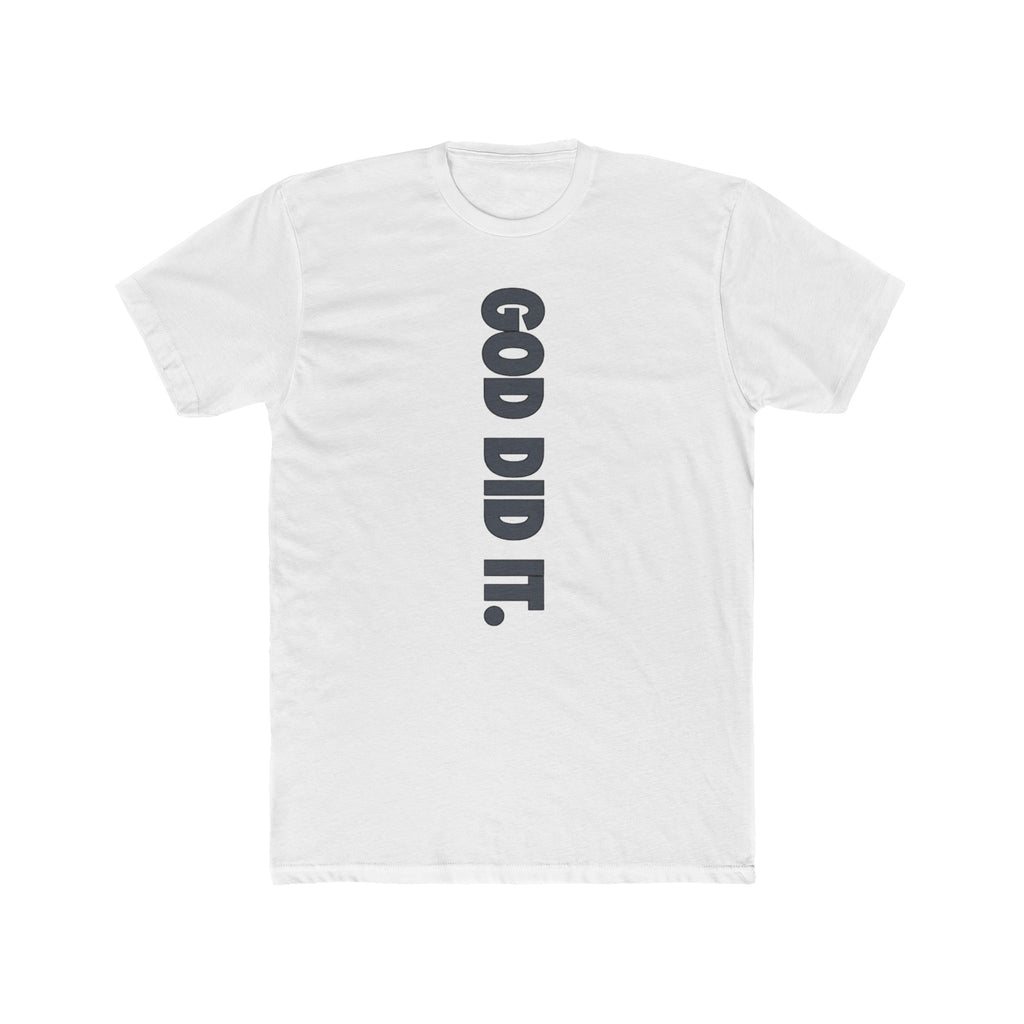 God Did It Tee — Vertical Script Religious Christian T‑Shirt