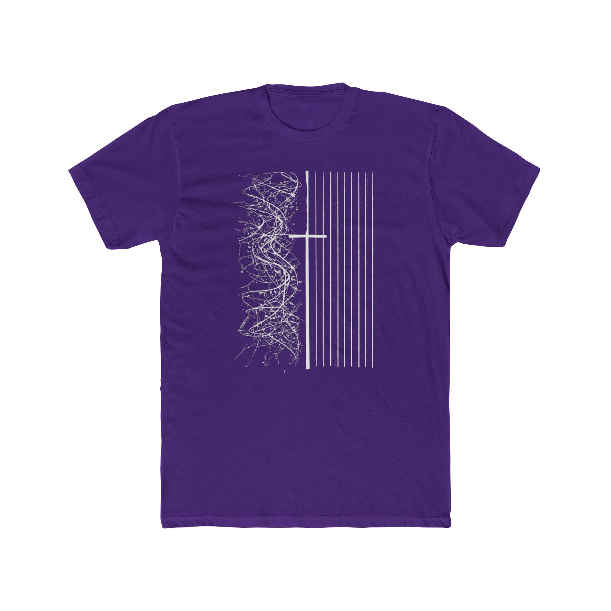 Floral Skull Flag Tee | Grunge American Flag T-Shirt, Vertical Skull & Flowers Design