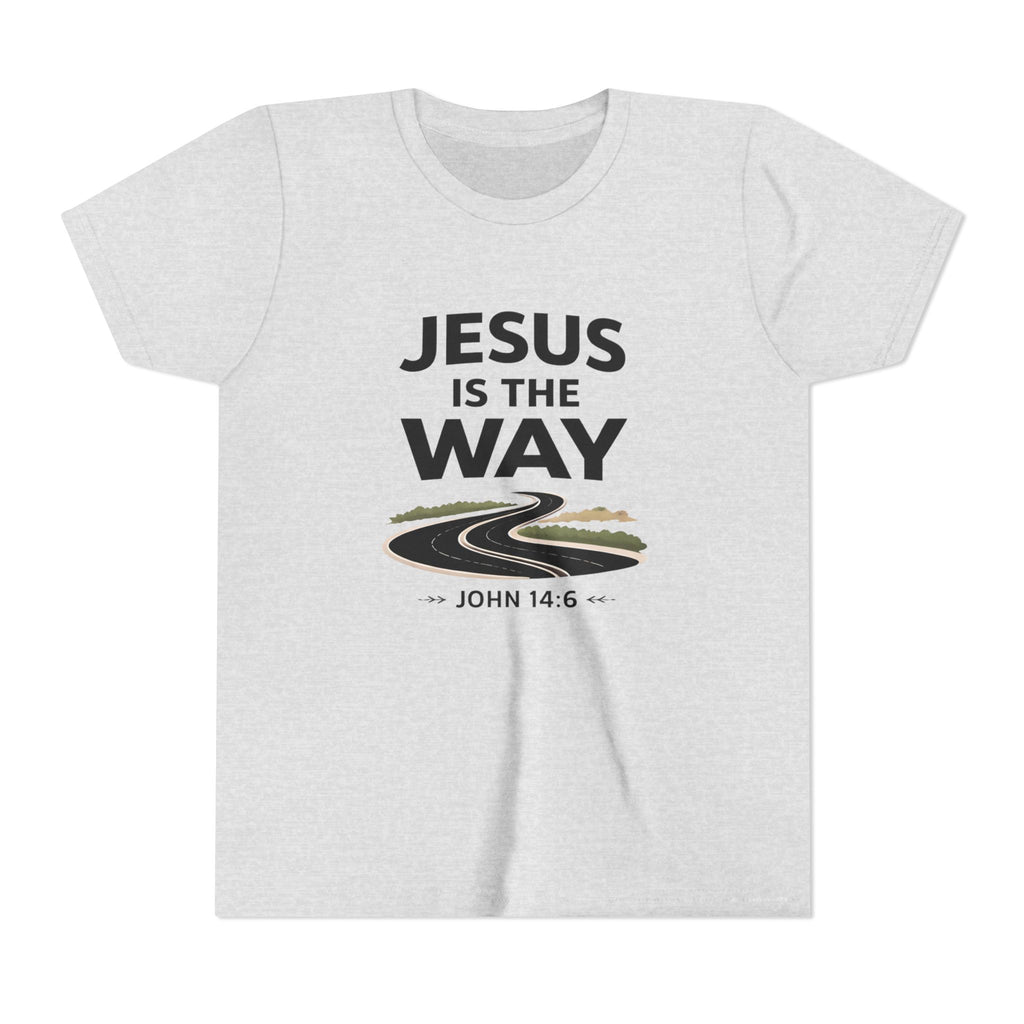 Boys Youth Tee — "Jesus Is The Way" Christian Graphic Shirt (John 14:6)