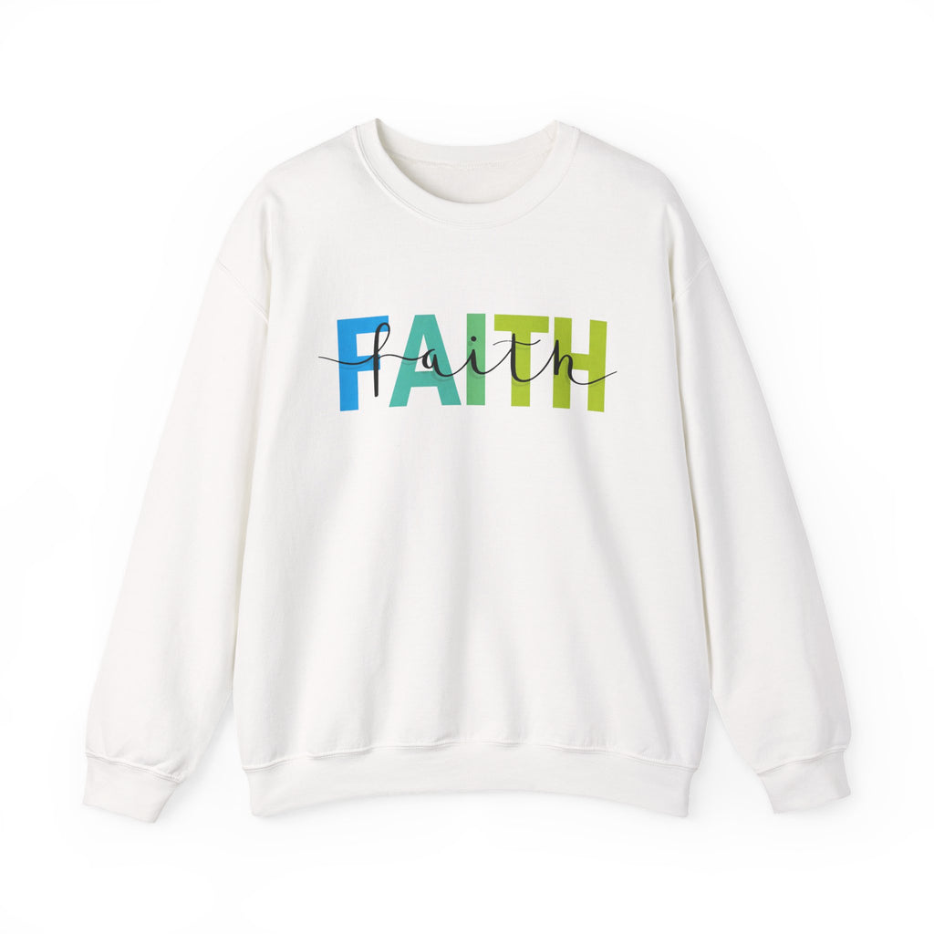 Faith Colorblock Crewneck Sweatshirt — Inspirational Christian Pullover