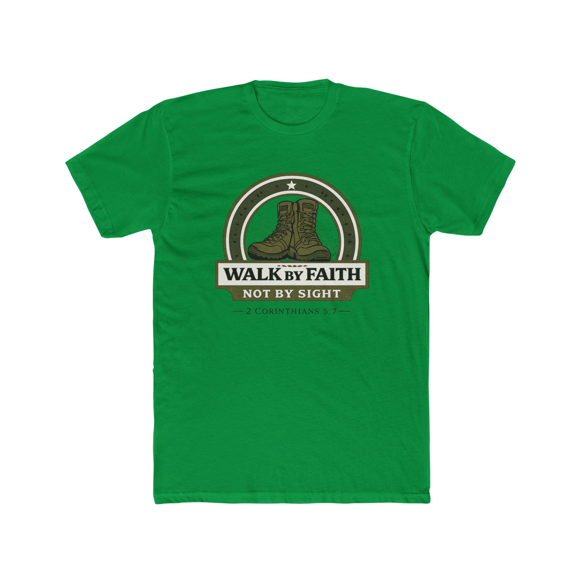 Walk By Faith boots graphic Tee | Christian scripture apparel, 2 Corinthians quote