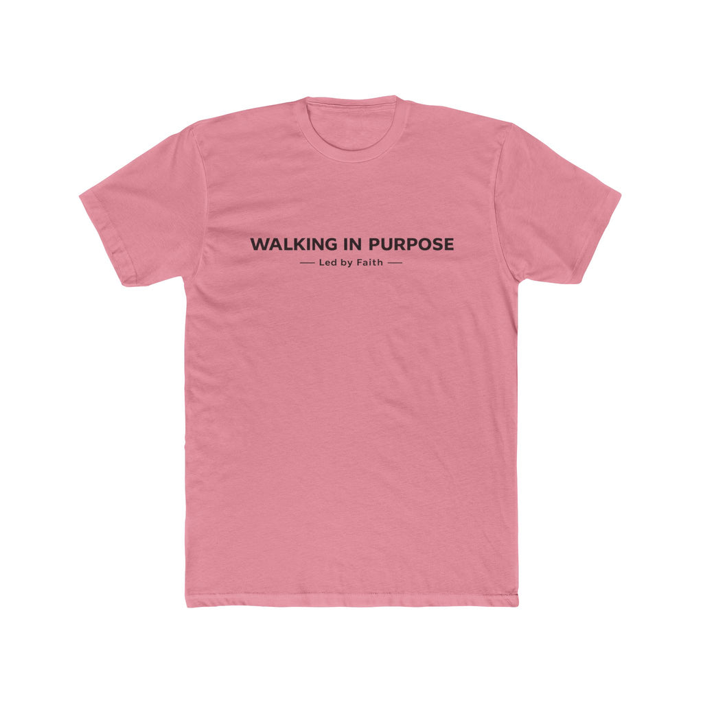 Walking in Purpose Led By Faith Cotton Tee Christian T-shirt Faith Inspired| Wearing your Faith