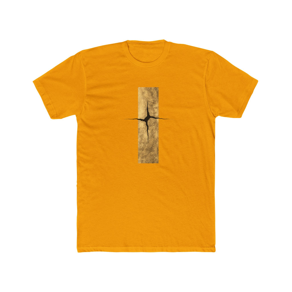 Cracked Gold Bar Tee | Minimal Abstract Vertical Design