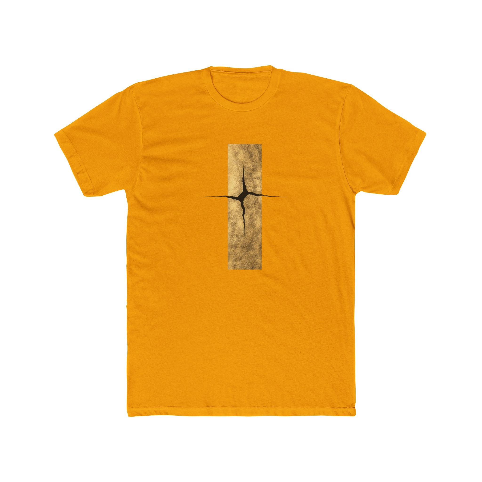 Cracked Gold Bar Tee | Minimal Abstract Vertical Design