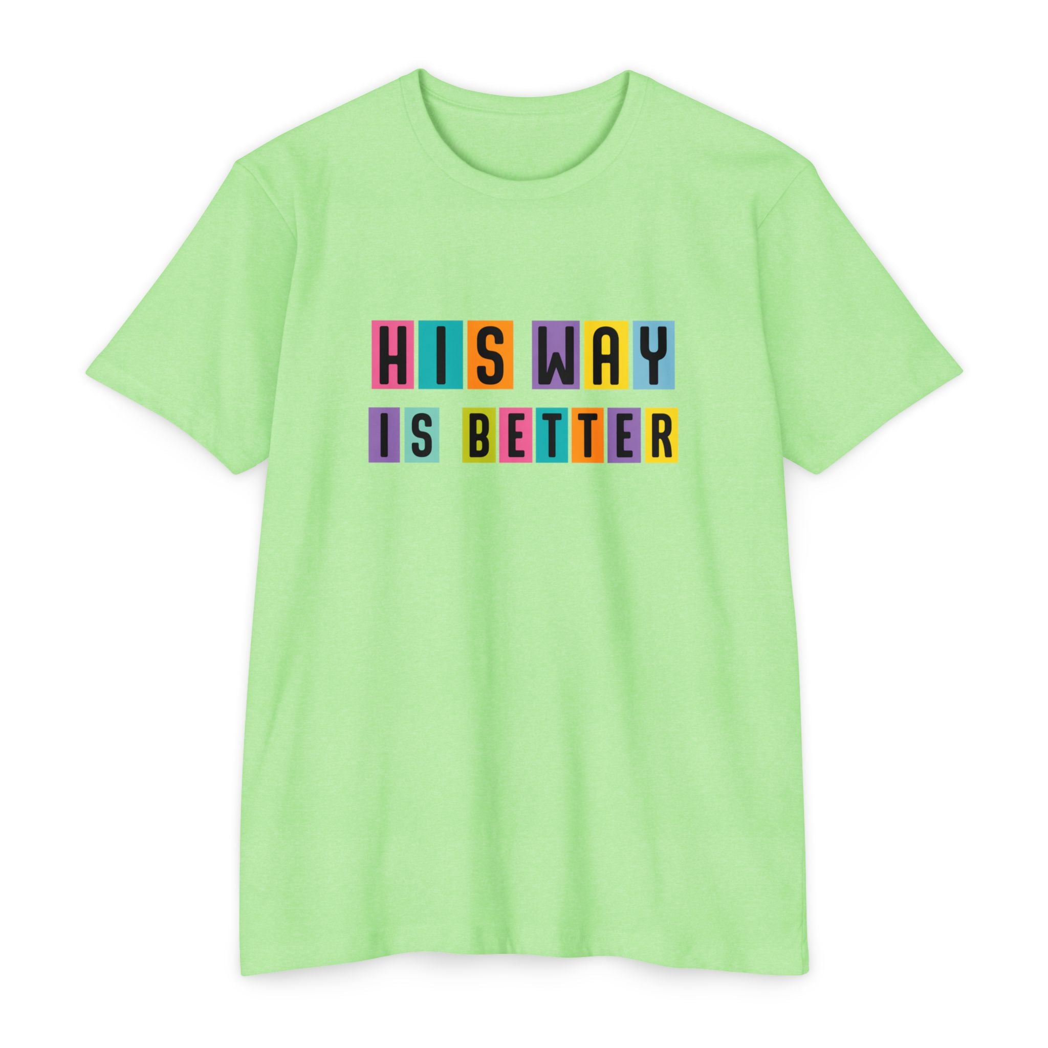 Womens His Way Is Better T-Shirt — Color Block Retro Typography Tee