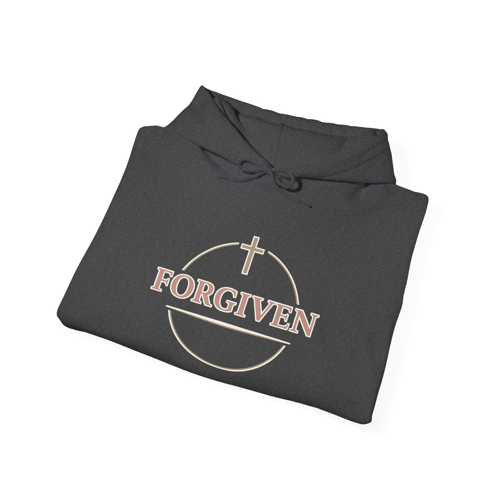 Womens Forgiven Hoodie — Minimal Christian Cross Faith Sweatshirt