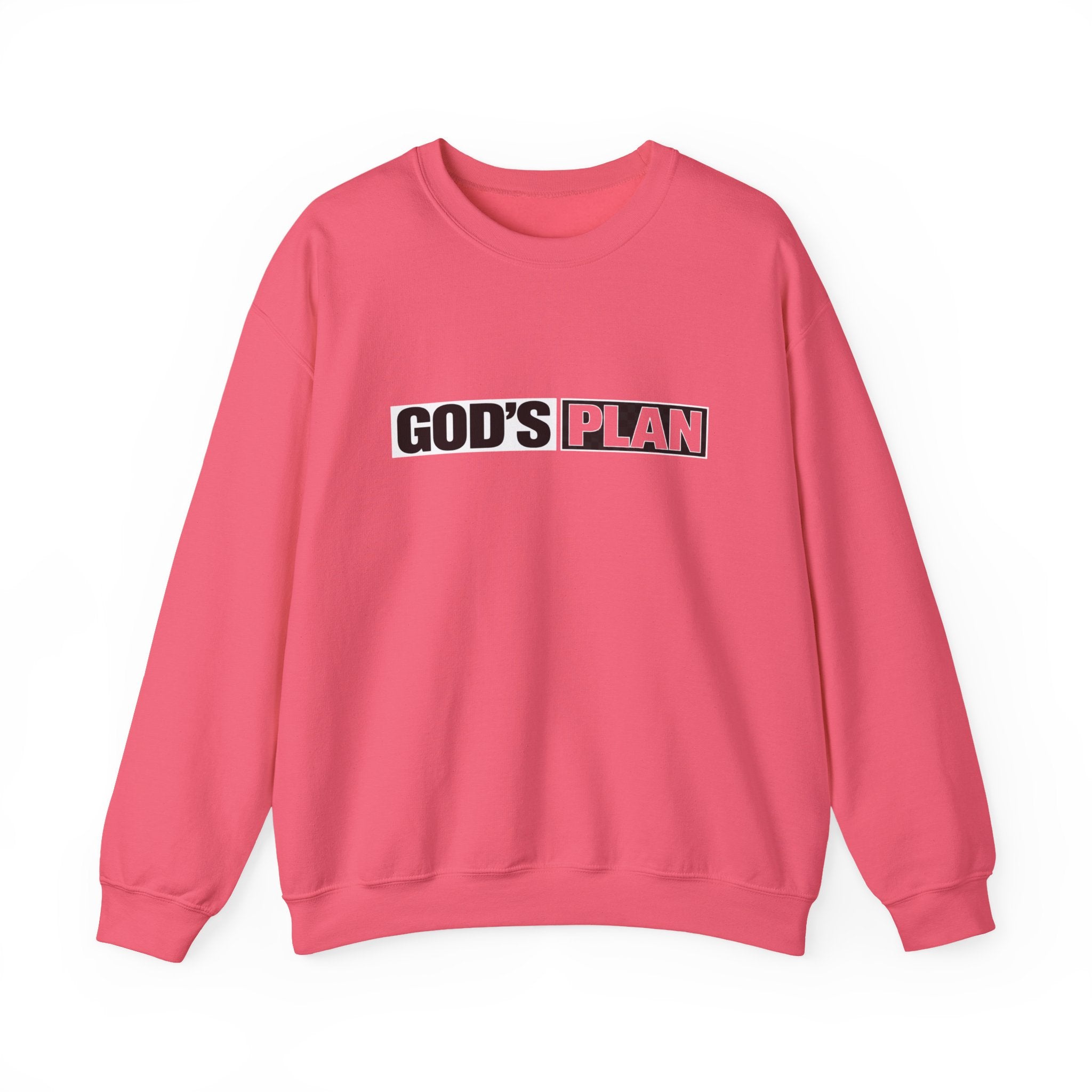 Crewneck Sweatshirt — "GOD'S PLAN" Bold Logo Faith Pullover