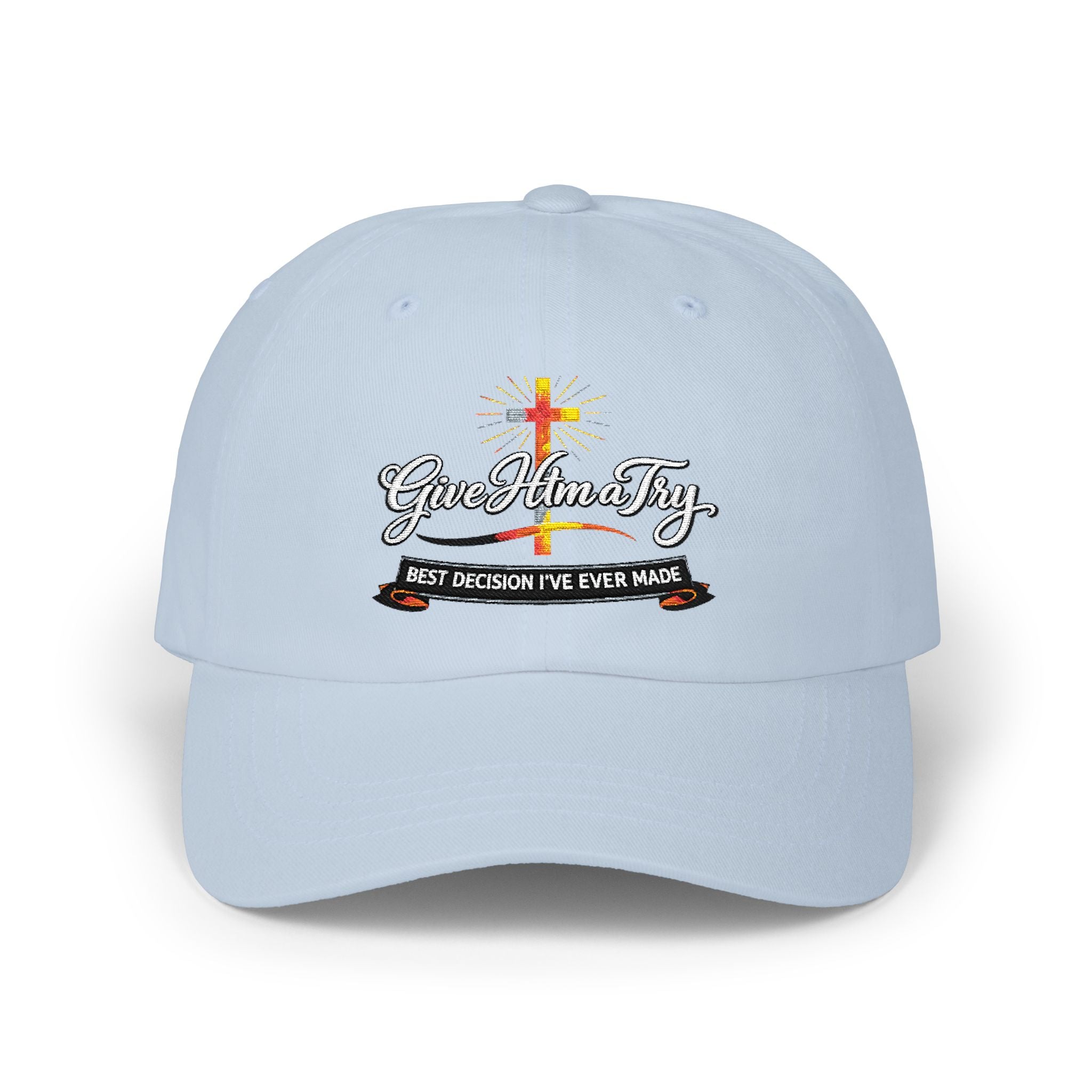 Classic Dad Cap  'God Mom Dad' Cross Embroidered Hat