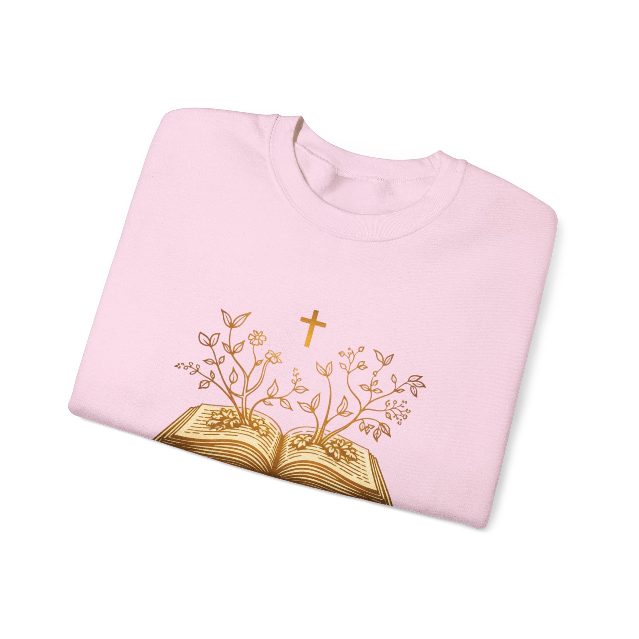 Womens Rooted in Christ Sweatshirt — Christian Faith Bible Graphic Crewneck