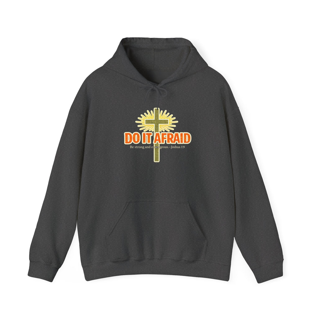 Mens Do It Afraid Cross Hoodie — Christian Encouragement Pullover