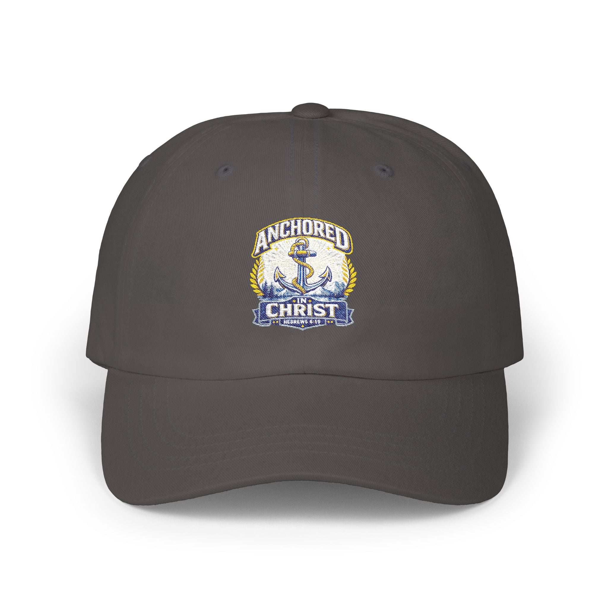 Anchored in Christ Dad Cap — Christian Anchor Baseball Hat