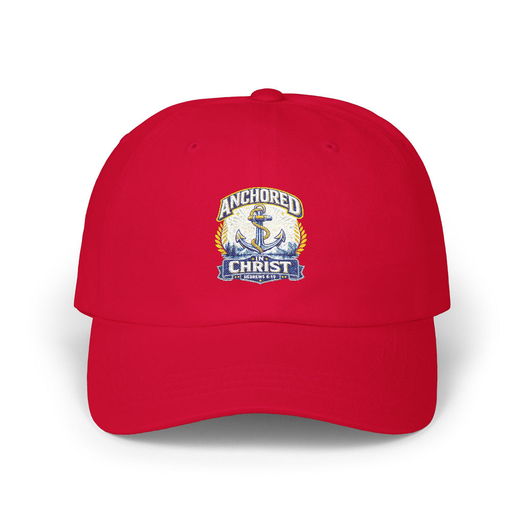 Anchored in Christ Dad Cap — Christian Anchor Baseball Hat