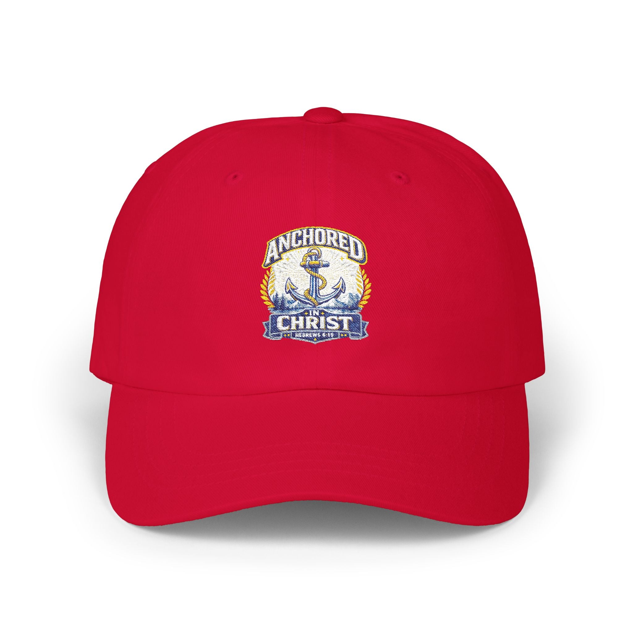 Anchored in Christ Dad Cap — Christian Anchor Baseball Hat