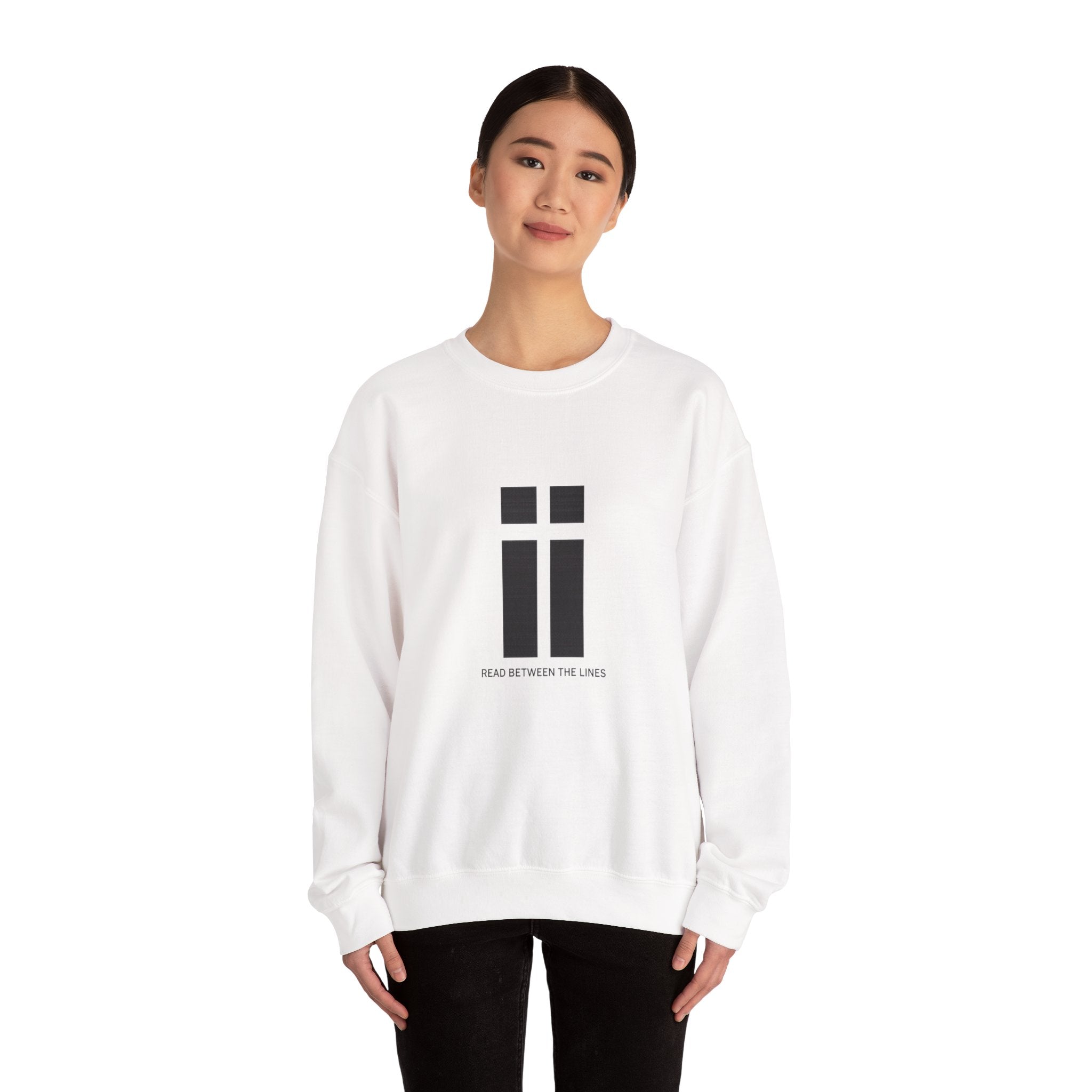 Womens Minimalist 'Read Between The Lines' Crewneck Sweatshirt