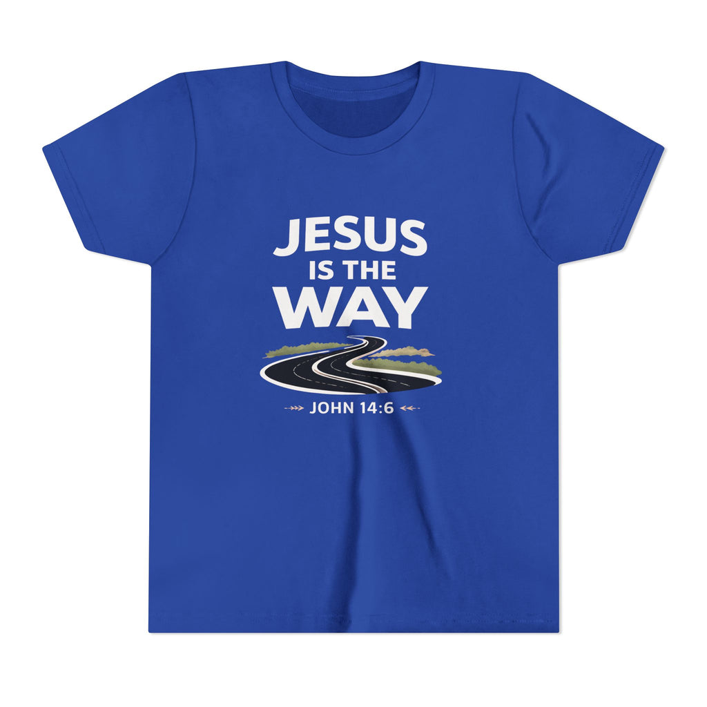 Boys Youth Tee — "Jesus Is The Way" Christian Graphic Shirt (John 14:6)