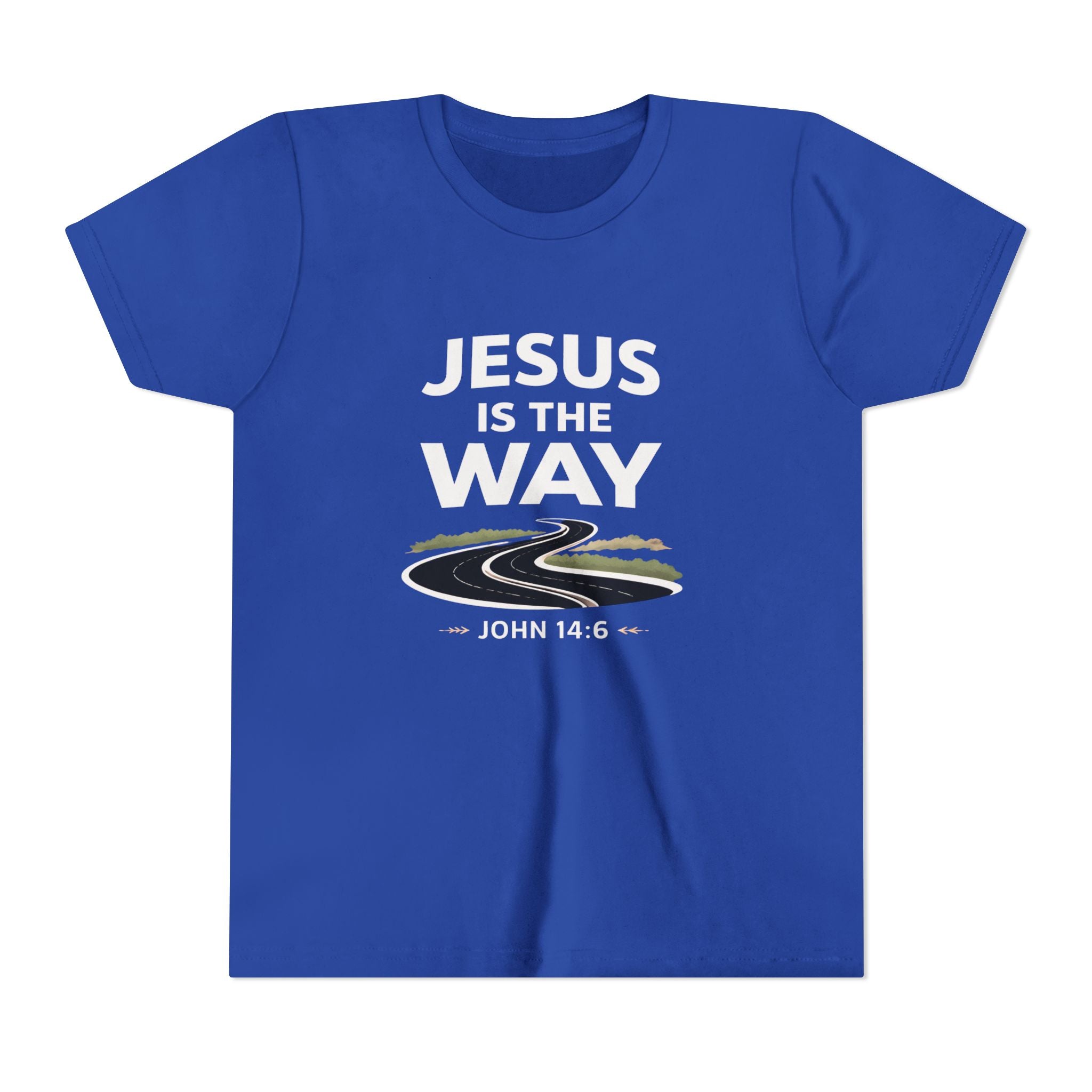 Boys Youth Tee — "Jesus Is The Way" Christian Graphic Shirt (John 14:6)